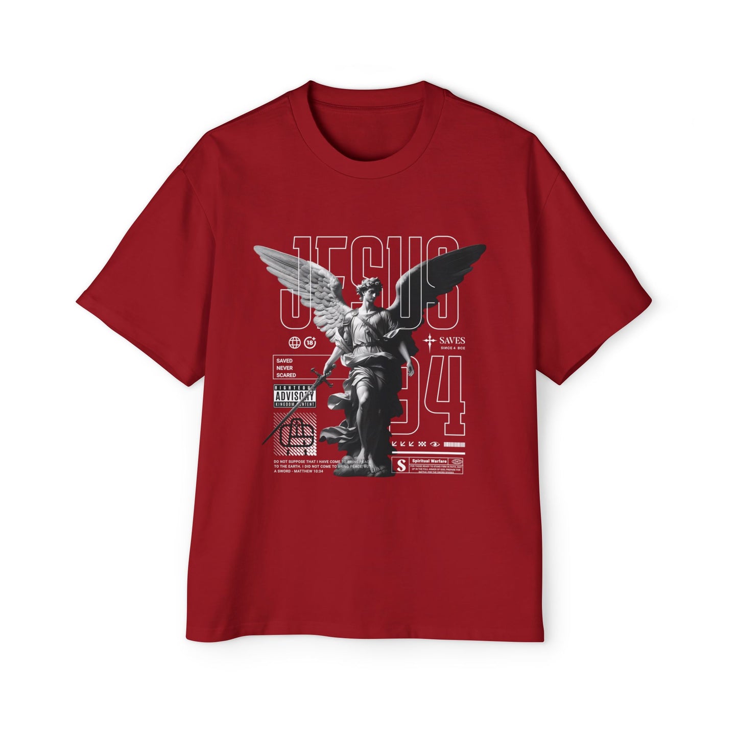 A Spiritual Warfare Men's Heavy Oversized Tee