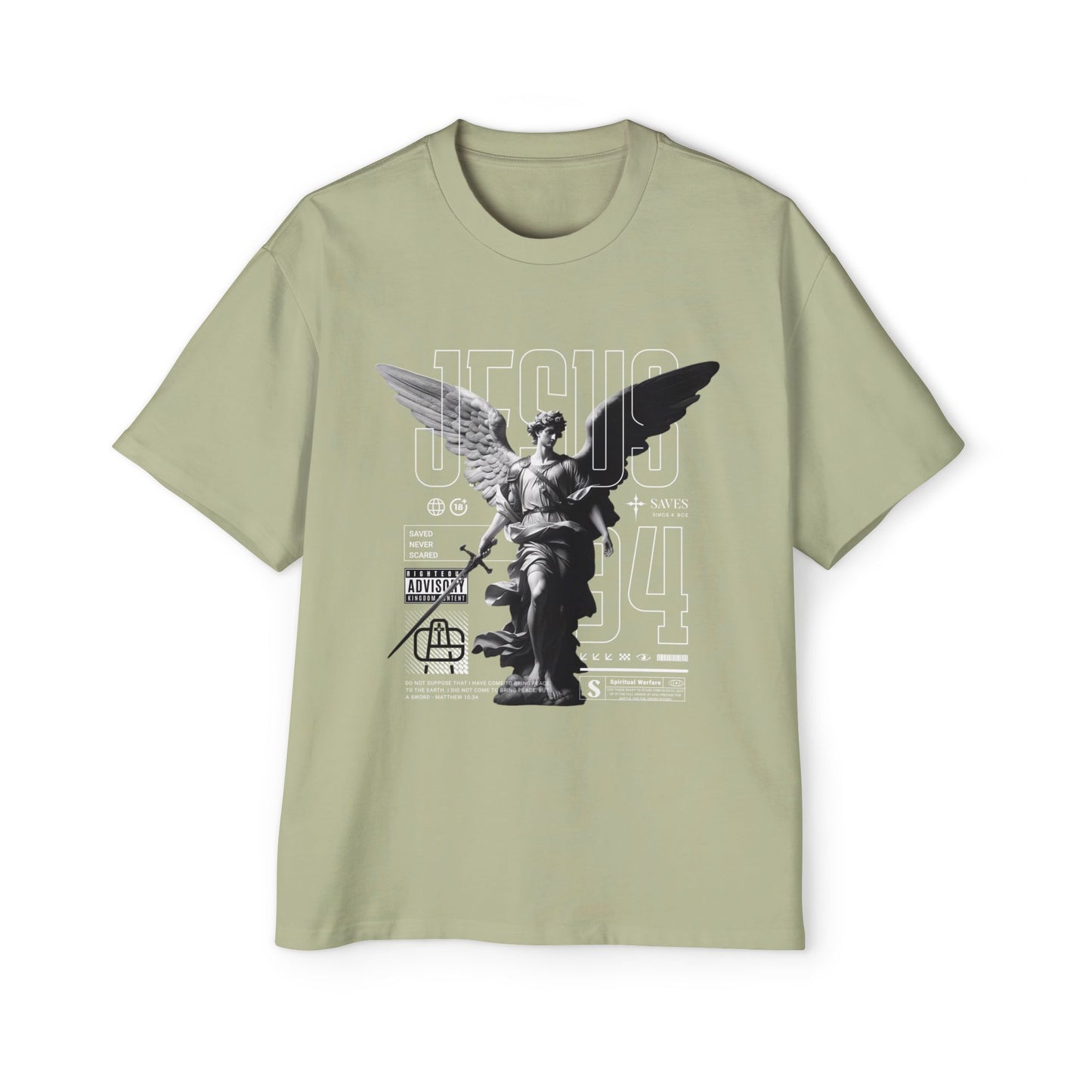 A Spiritual Warfare Men's Heavy Oversized Tee