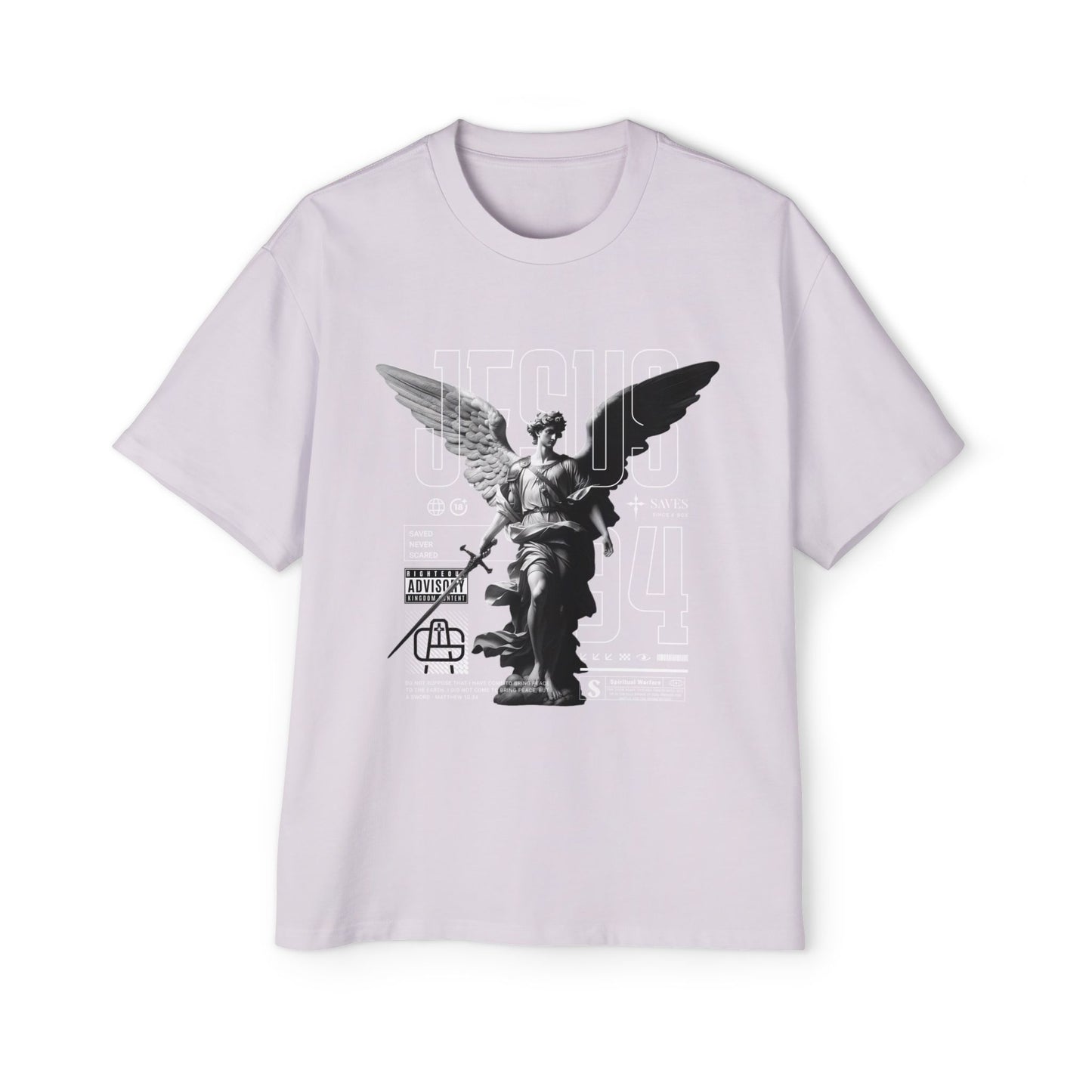 A Spiritual Warfare Men's Heavy Oversized Tee