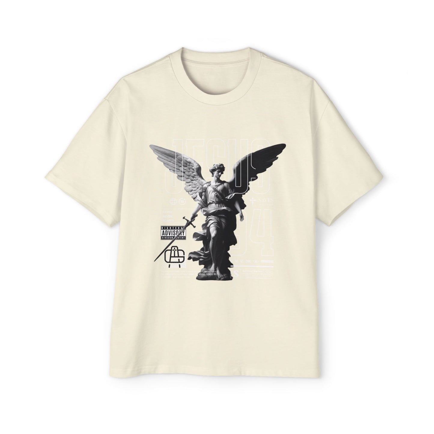 A Spiritual Warfare Men's Heavy Oversized Tee