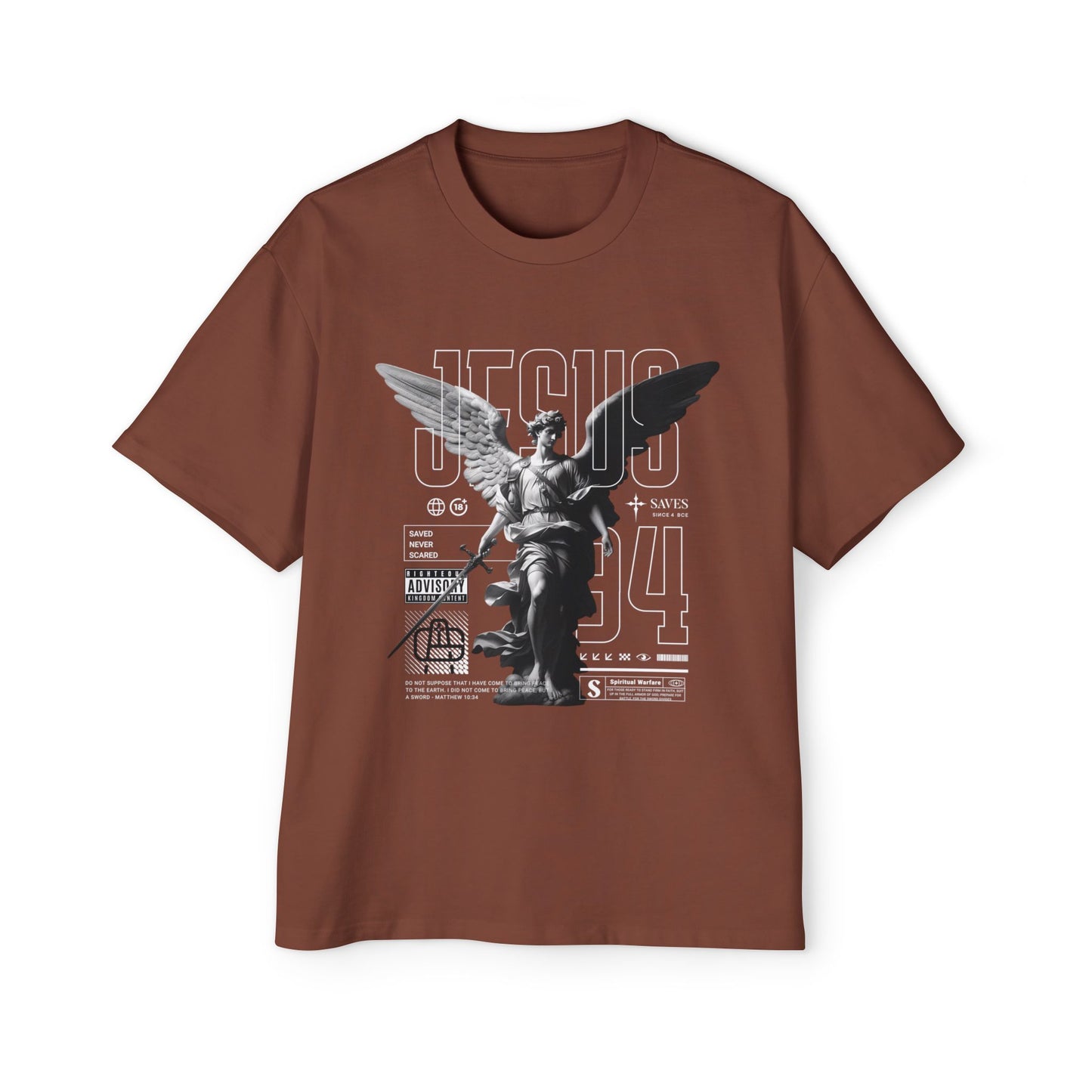 A Spiritual Warfare Men's Heavy Oversized Tee