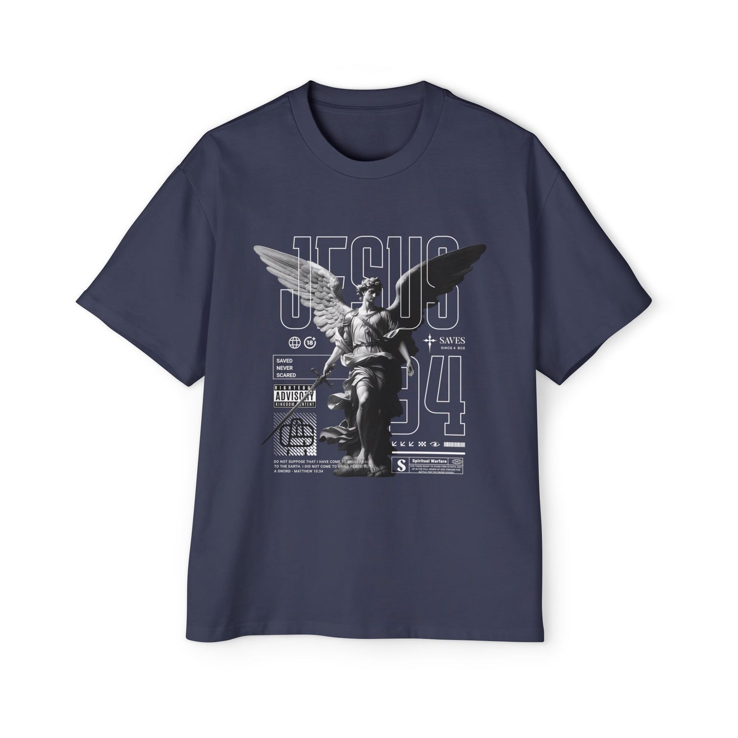 A Spiritual Warfare Men's Heavy Oversized Tee