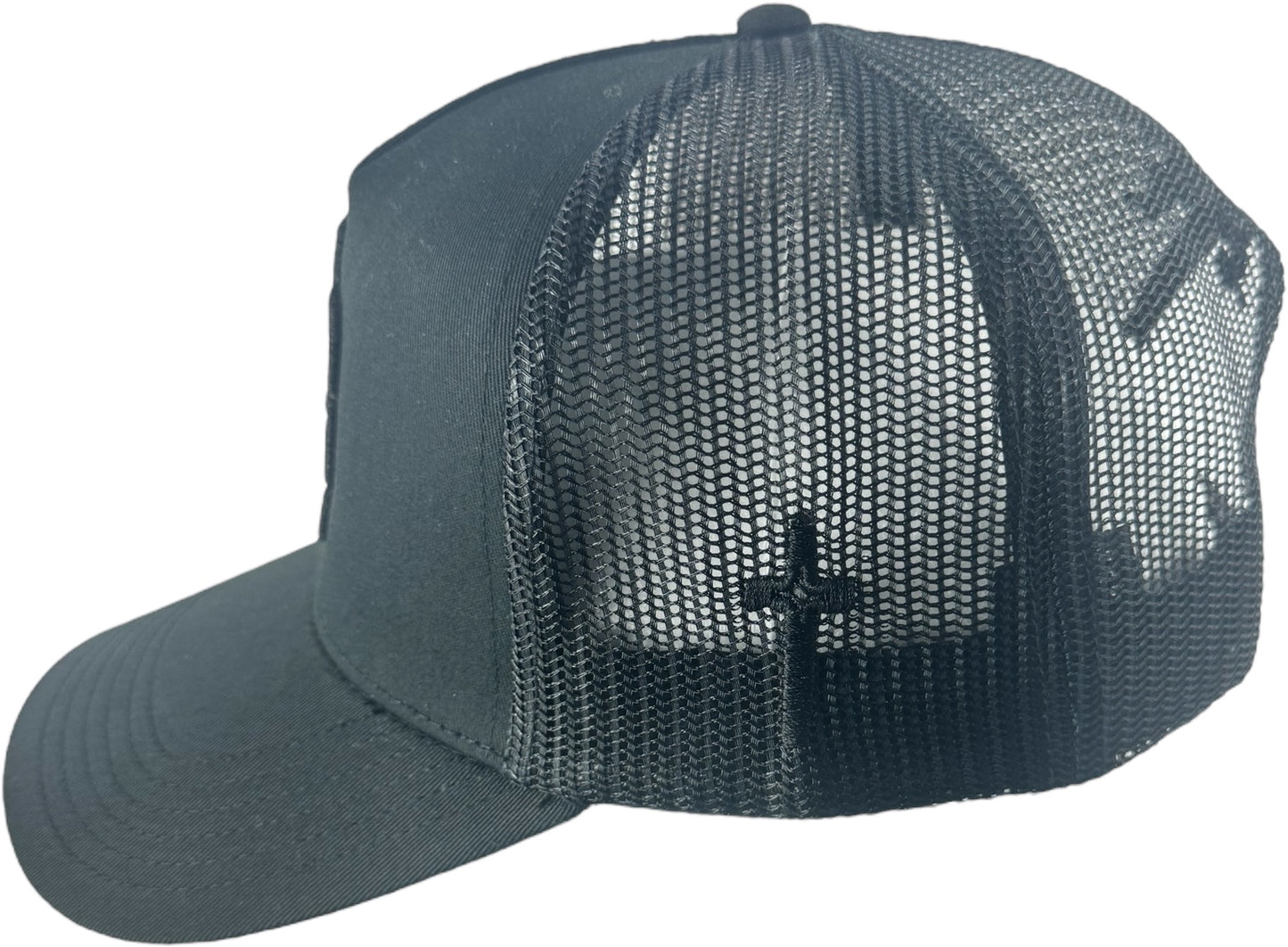 5 Panel Mid Profile Mesh Back Trucker Hat!