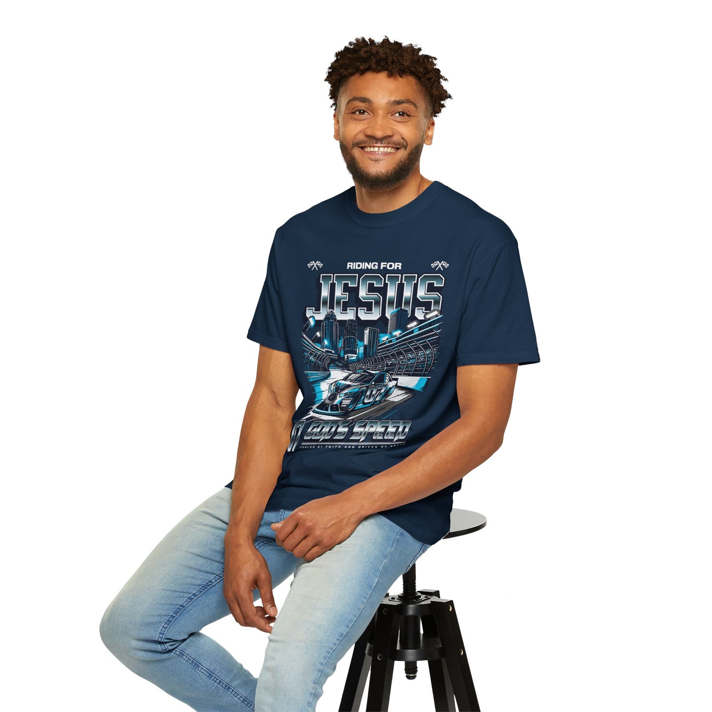 Riding for Jesus Unisex Garment-Dyed T-shirt