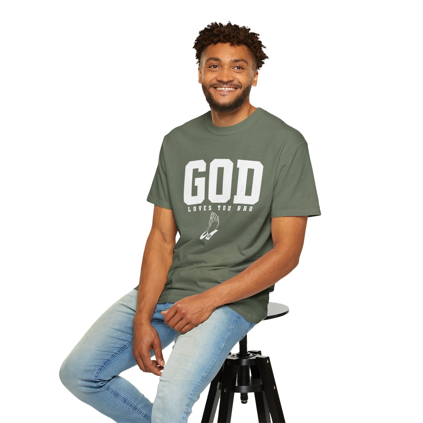 God Loves You Bro, Unisex Garment-Dyed T-shirt