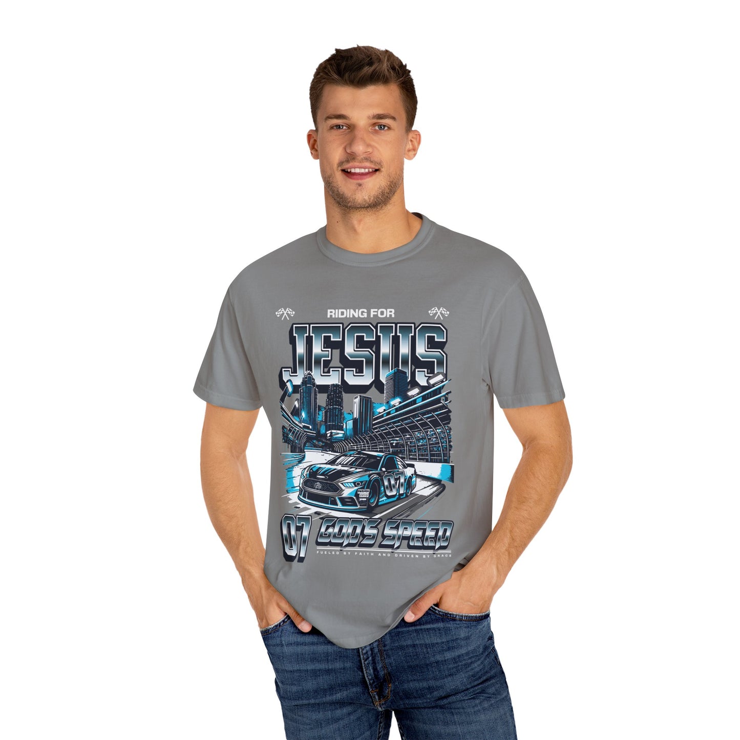 Riding for Jesus Unisex Garment-Dyed T-shirt