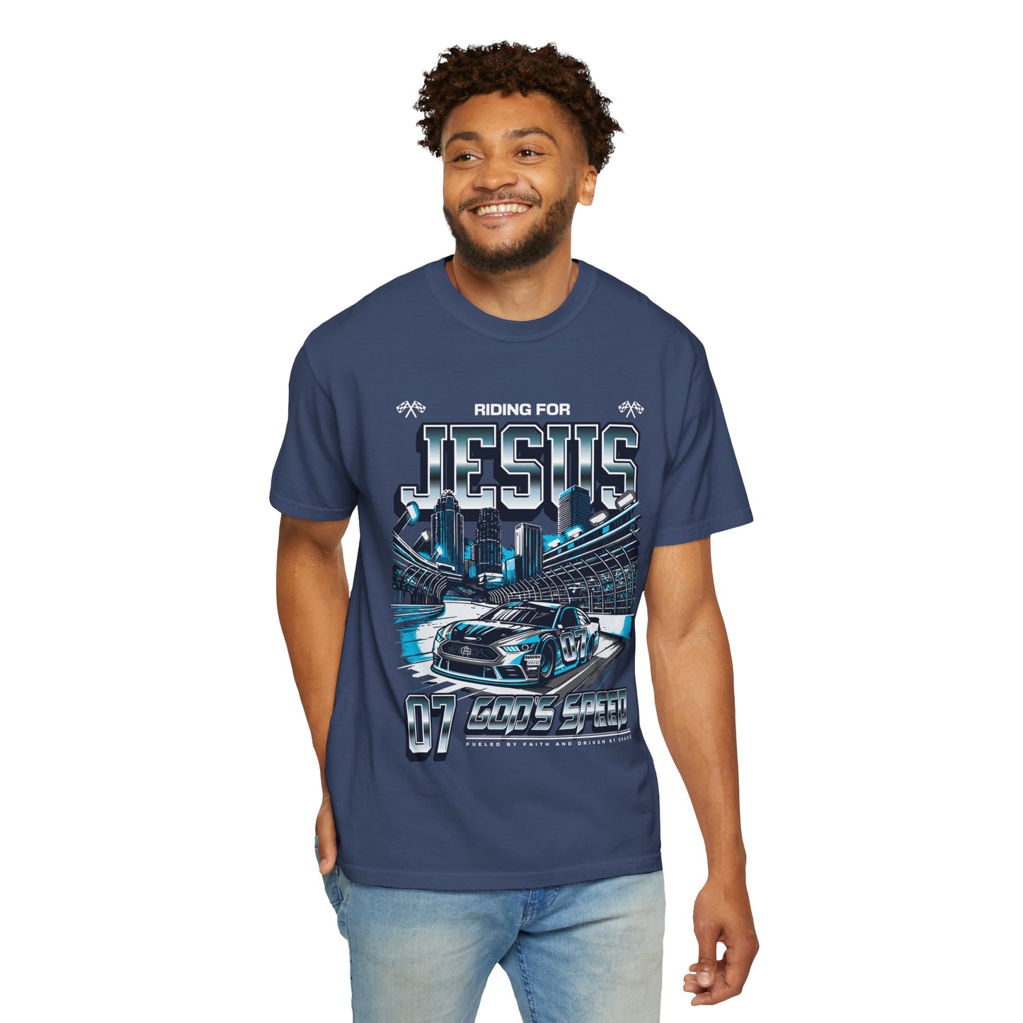 Riding for Jesus Unisex Garment-Dyed T-shirt