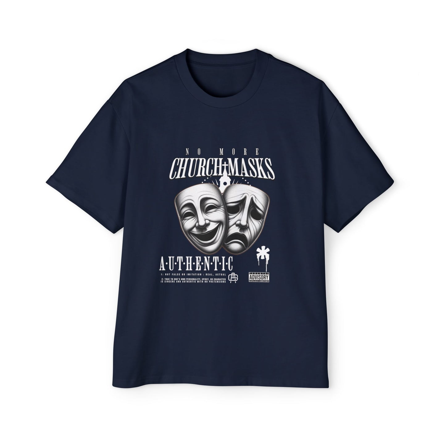 No More Church Masks Men's Heavy Oversized Tee