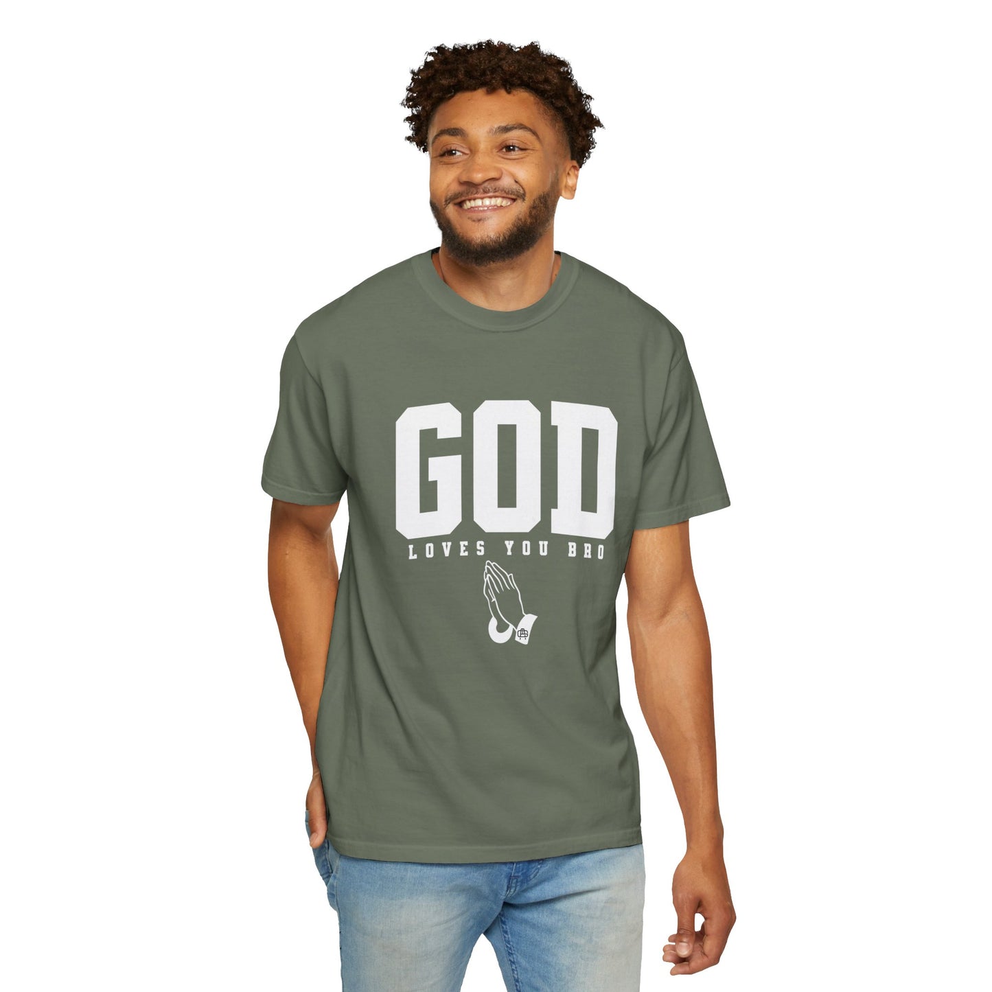 God Loves You Bro, Unisex Garment-Dyed T-shirt