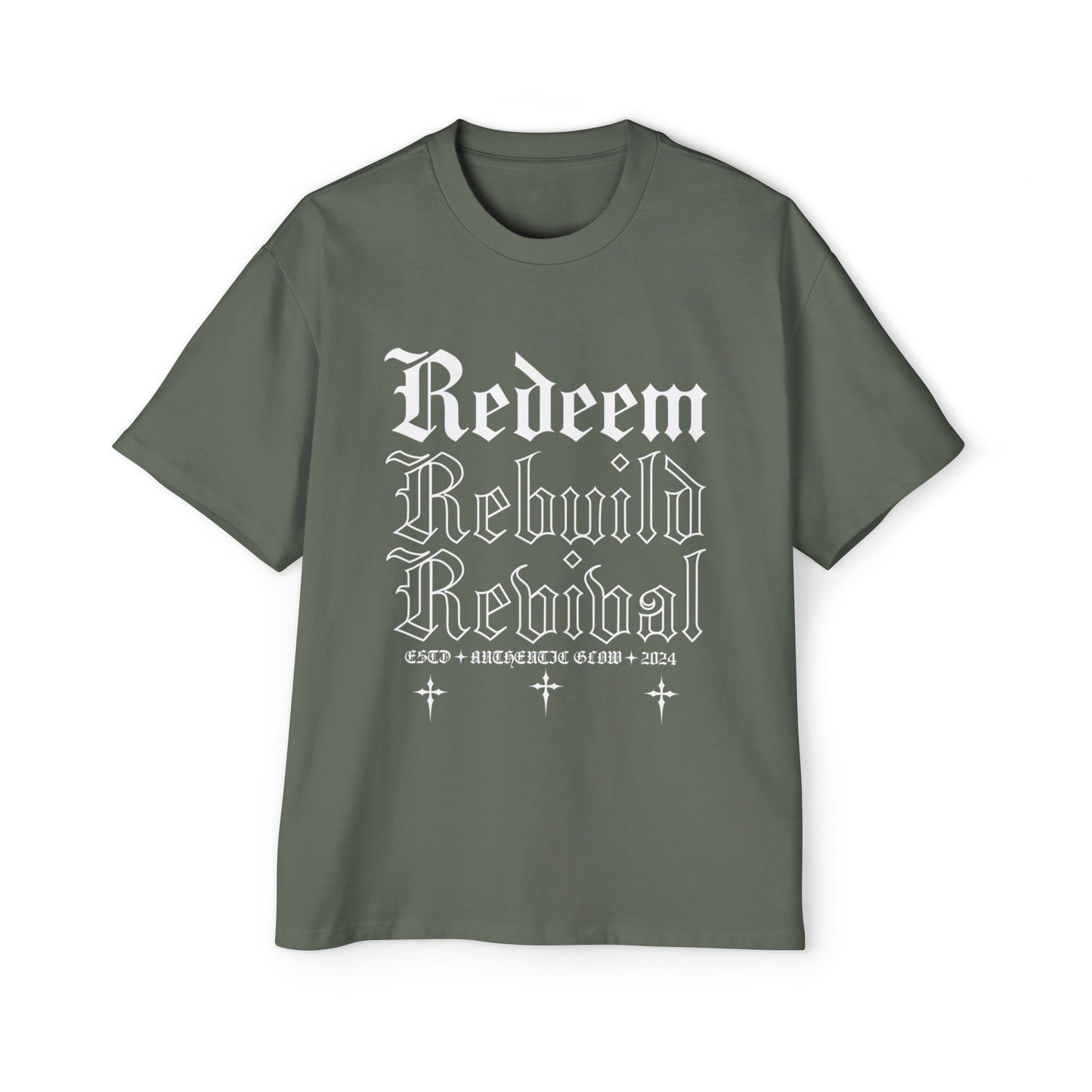 Redeem, Rebuild, Revival Men's Heavy Oversized Tee