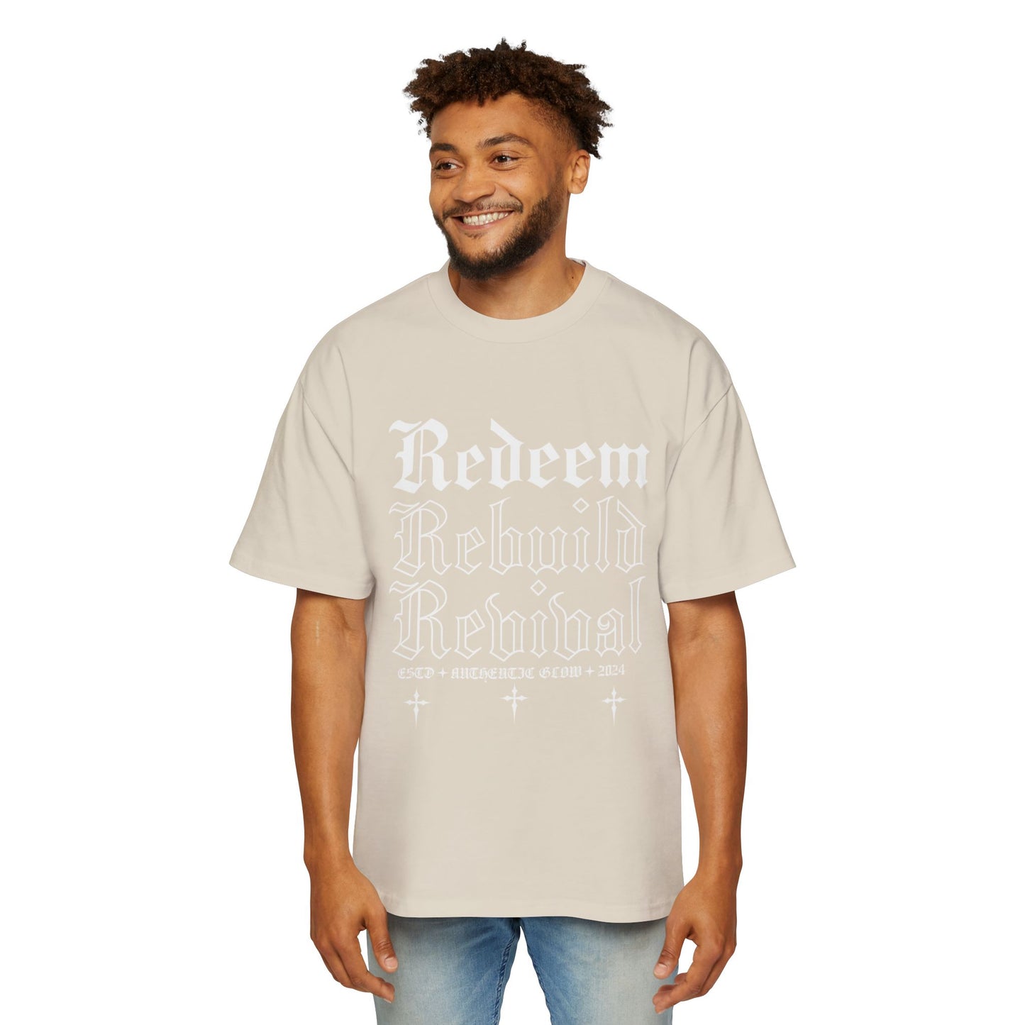 Redeem, Rebuild, Revival Men's Heavy Oversized Tee