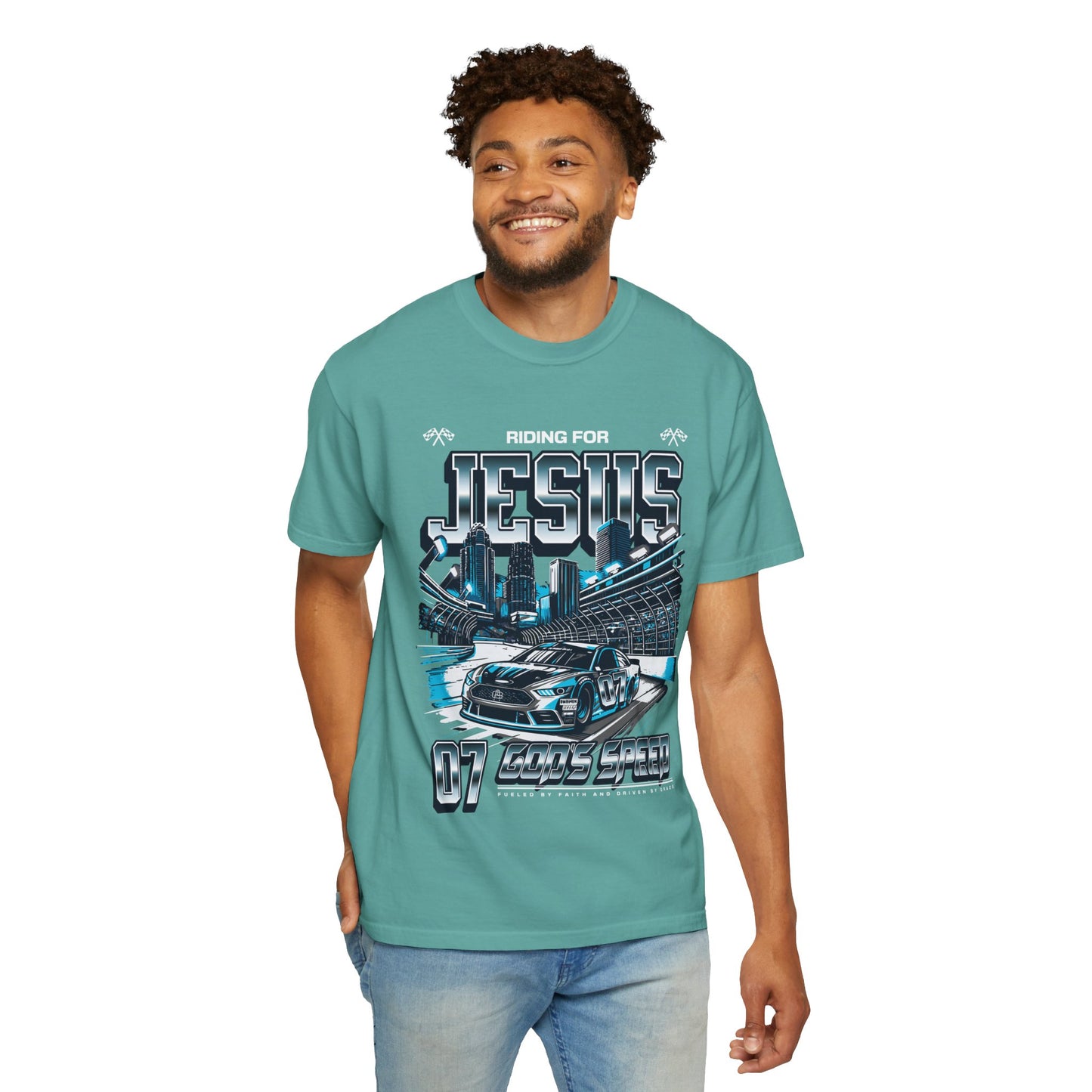 Riding for Jesus Unisex Garment-Dyed T-shirt