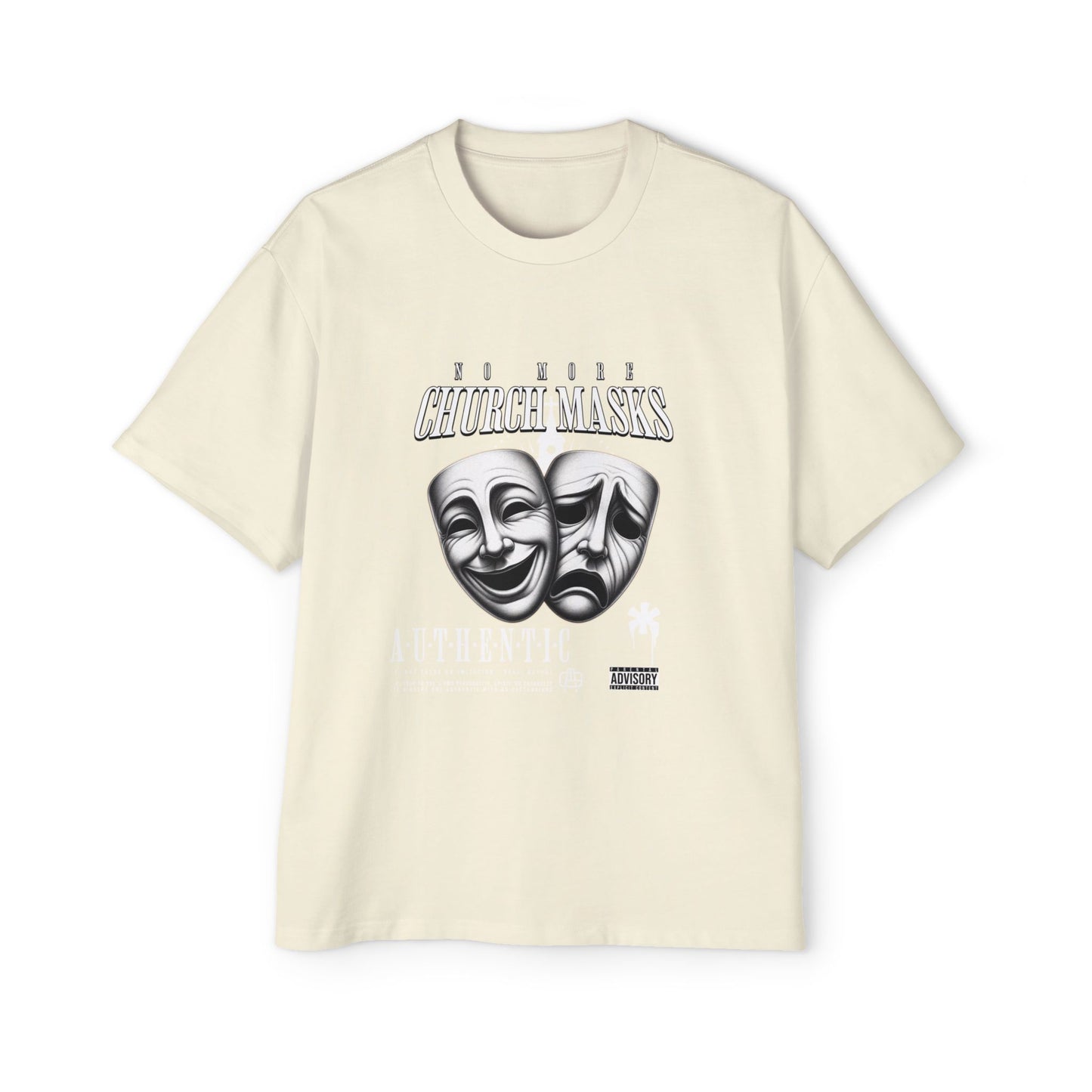 No More Church Masks Men's Heavy Oversized Tee