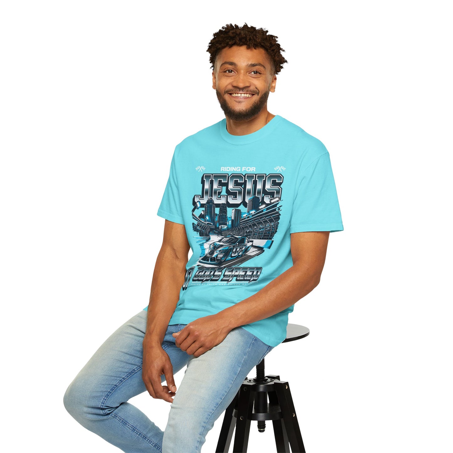 Riding for Jesus Unisex Garment-Dyed T-shirt