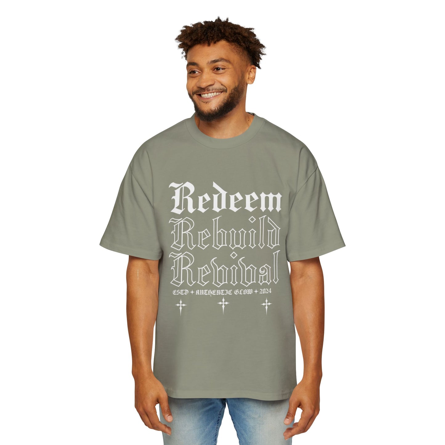 Redeem, Rebuild, Revival Men's Heavy Oversized Tee