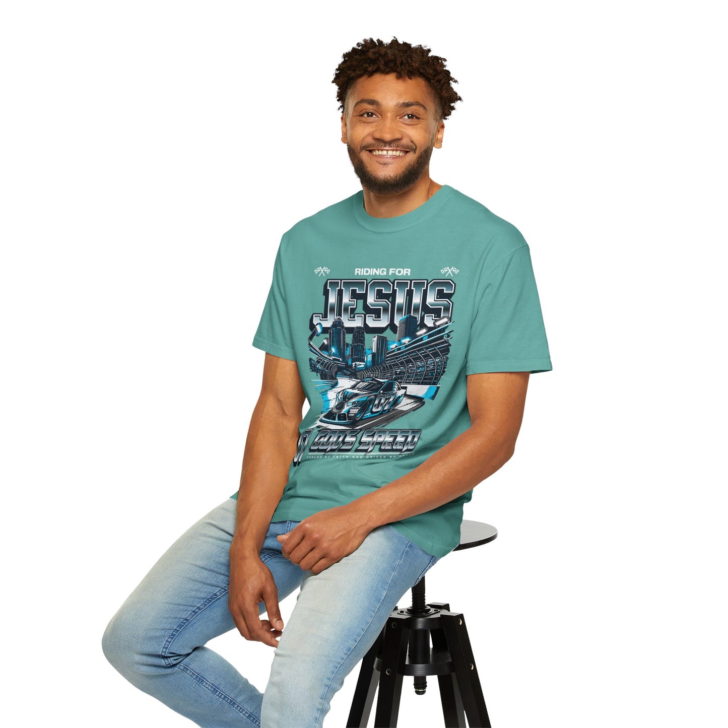 Riding for Jesus Unisex Garment-Dyed T-shirt