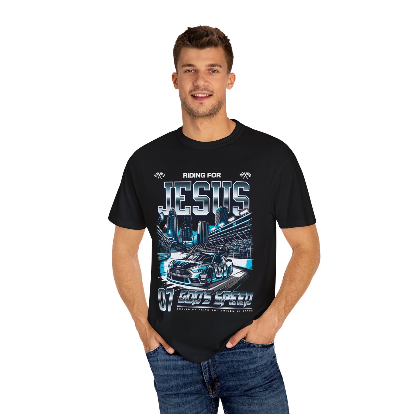 Riding for Jesus Unisex Garment-Dyed T-shirt