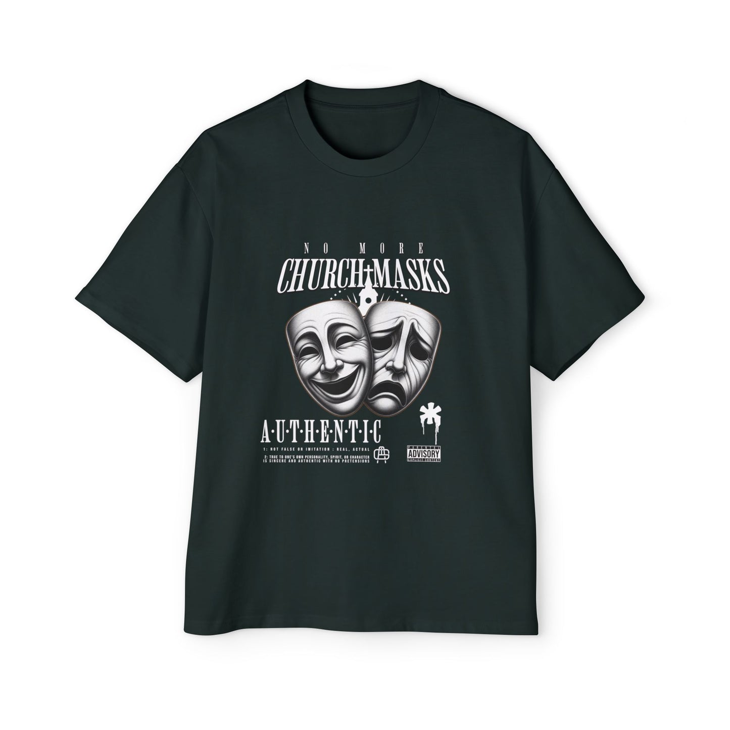 No More Church Masks Men's Heavy Oversized Tee