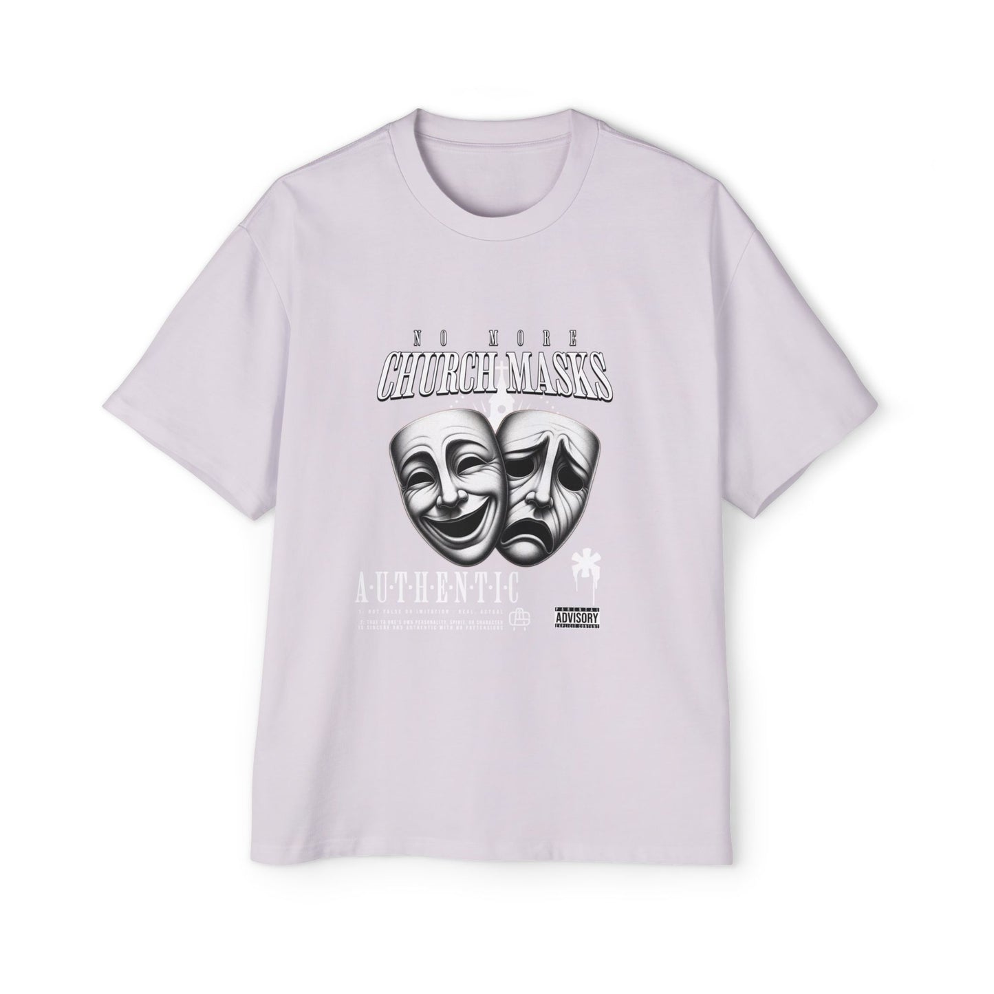 No More Church Masks Men's Heavy Oversized Tee