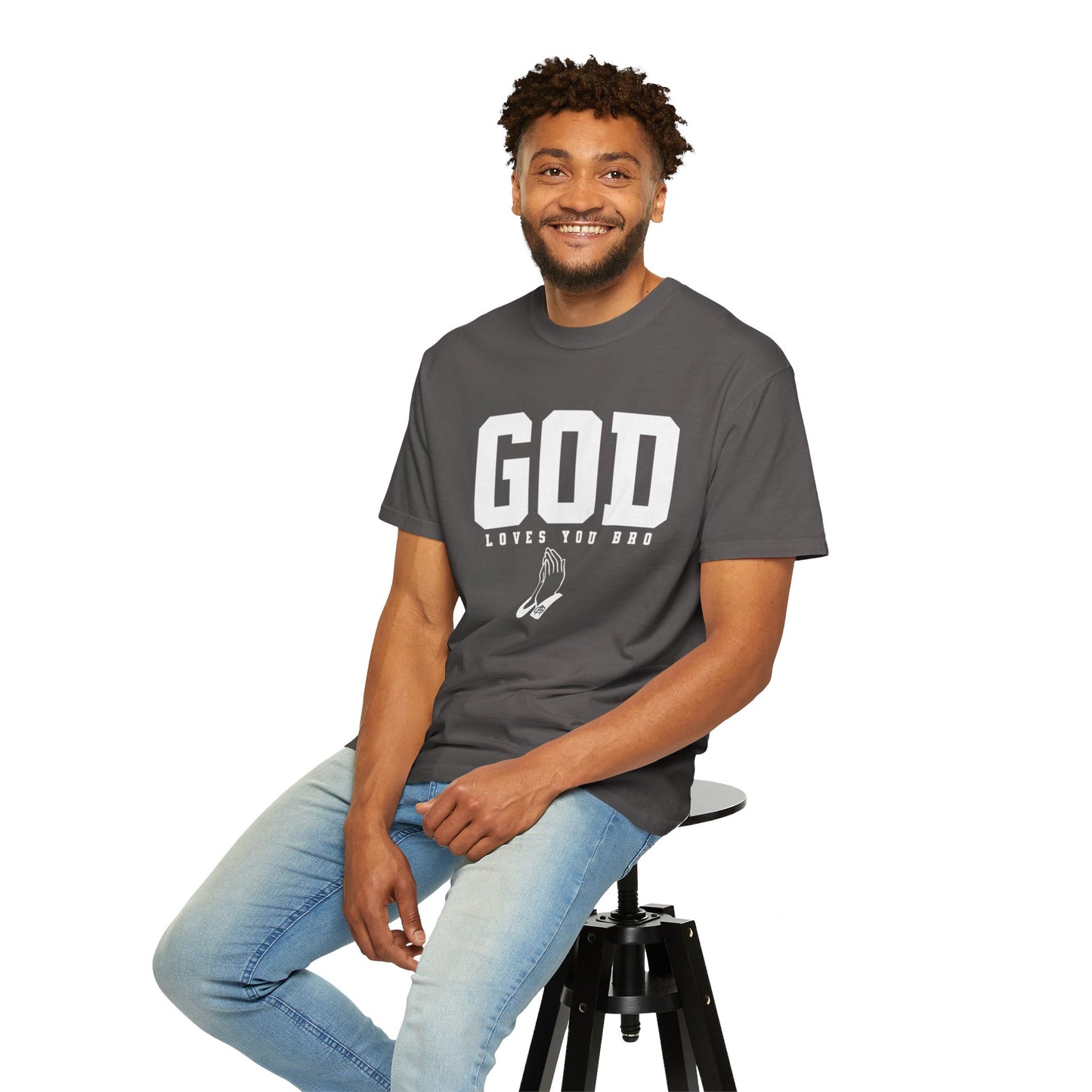 God Loves You Bro, Unisex Garment-Dyed T-shirt