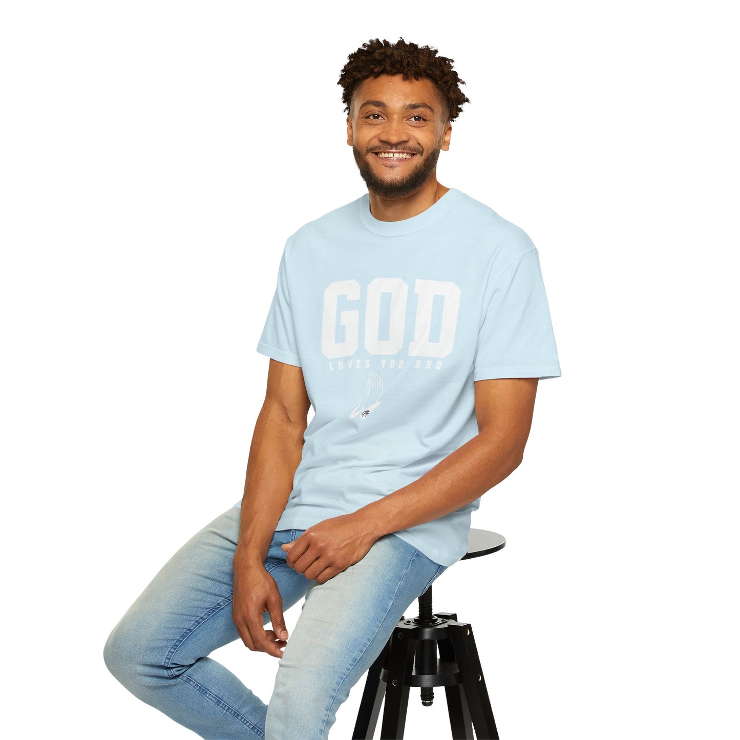 God Loves You Bro, Unisex Garment-Dyed T-shirt