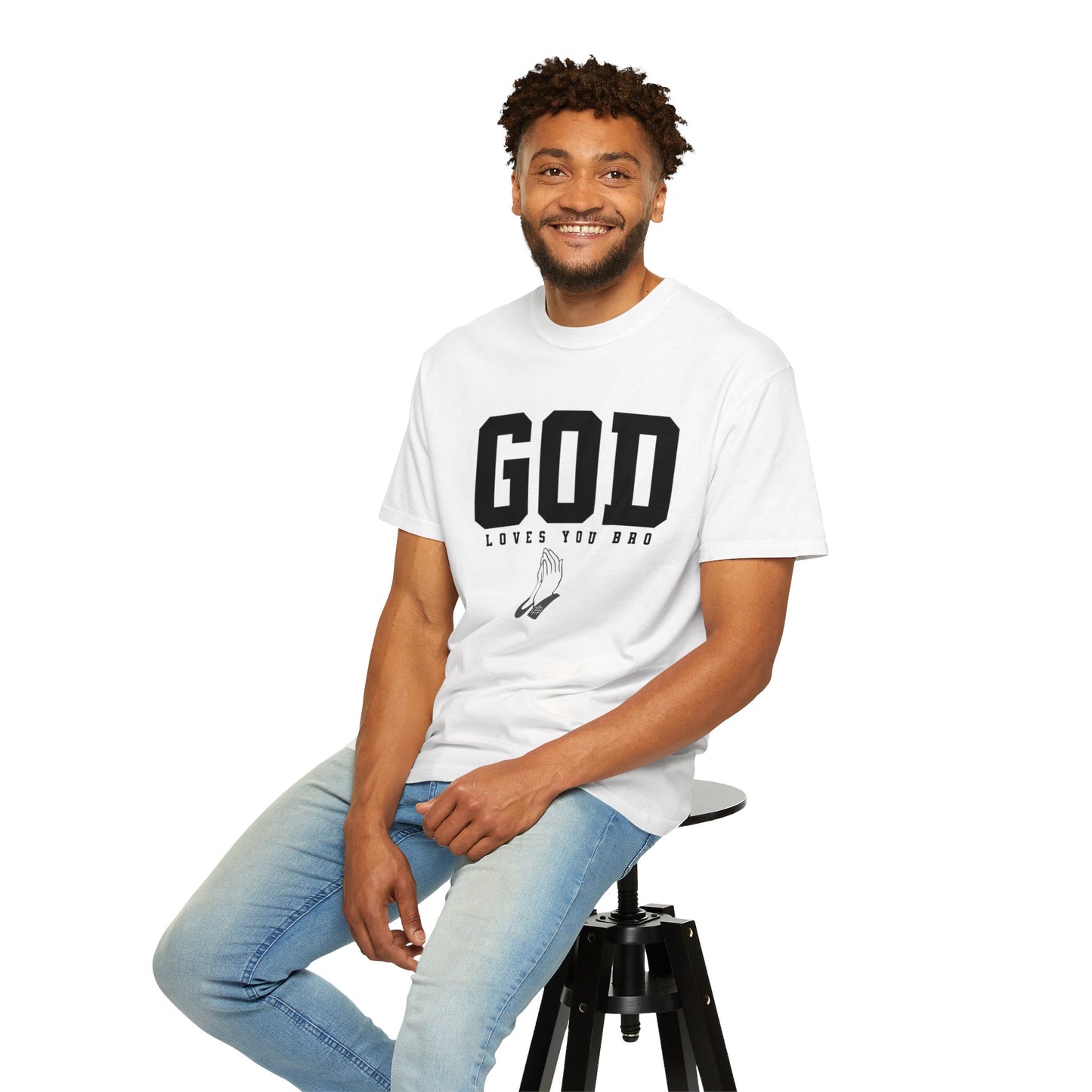 God Loves You Bro, Unisex Garment-Dyed T-shirt