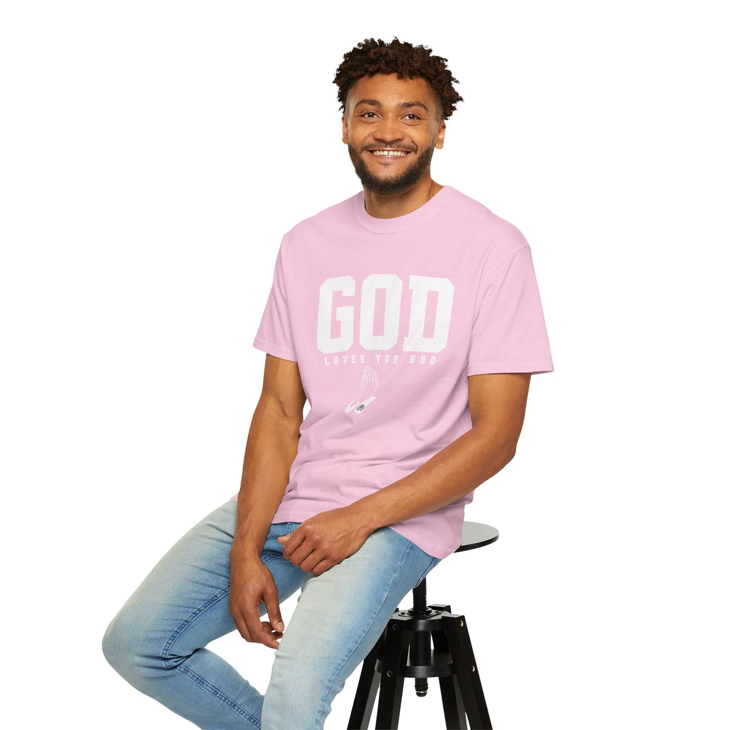 God Loves You Bro, Unisex Garment-Dyed T-shirt