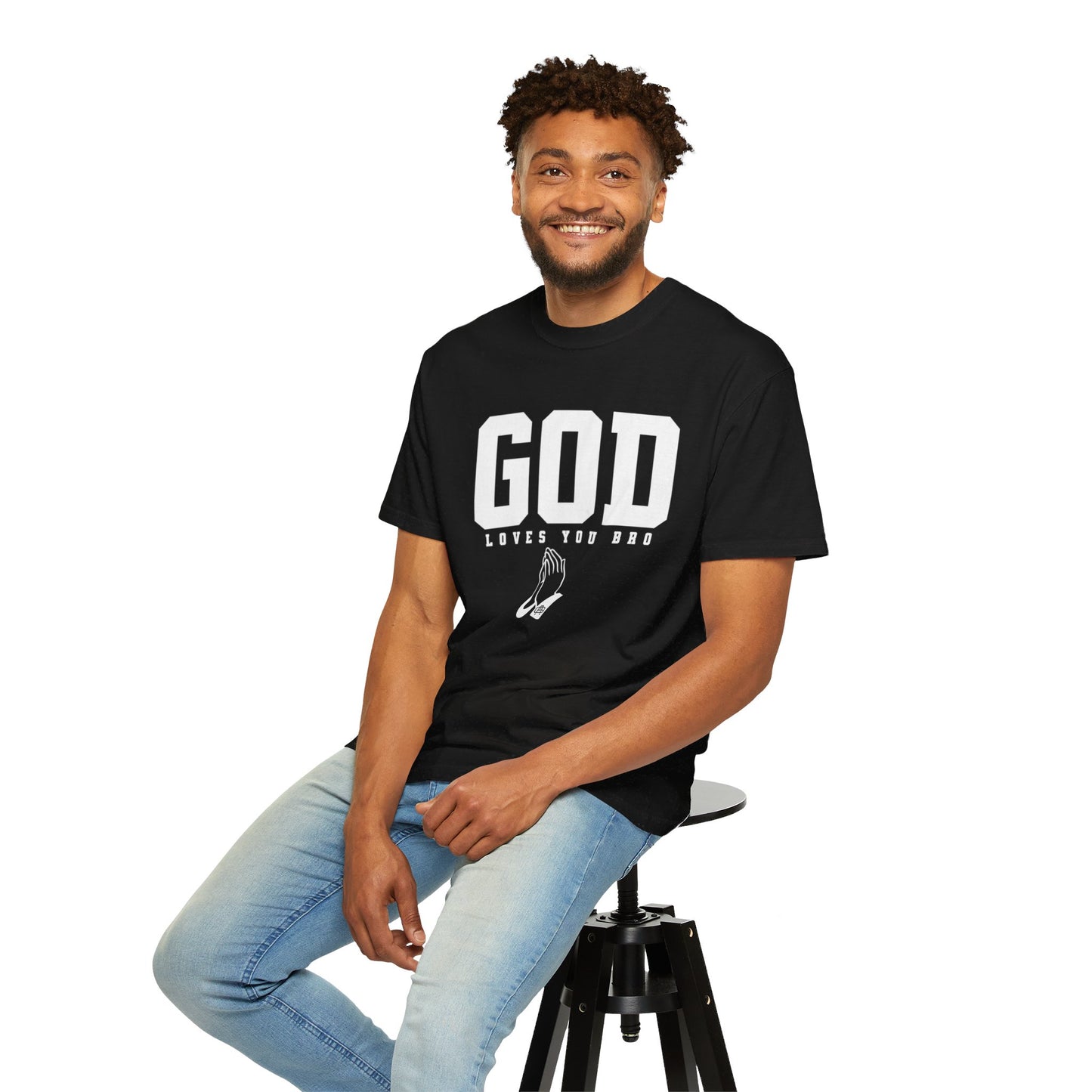 God Loves You Bro, Unisex Garment-Dyed T-shirt