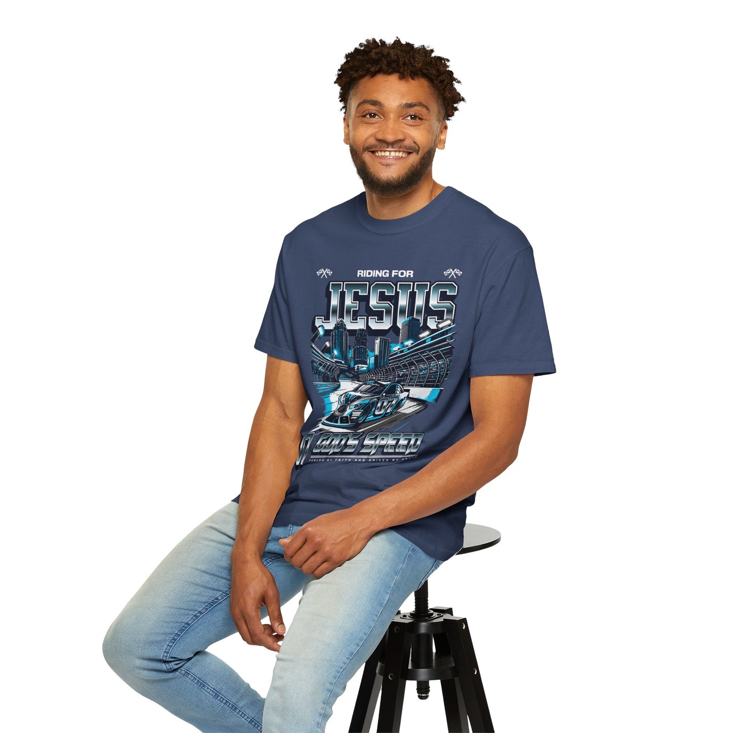 Riding for Jesus Unisex Garment-Dyed T-shirt