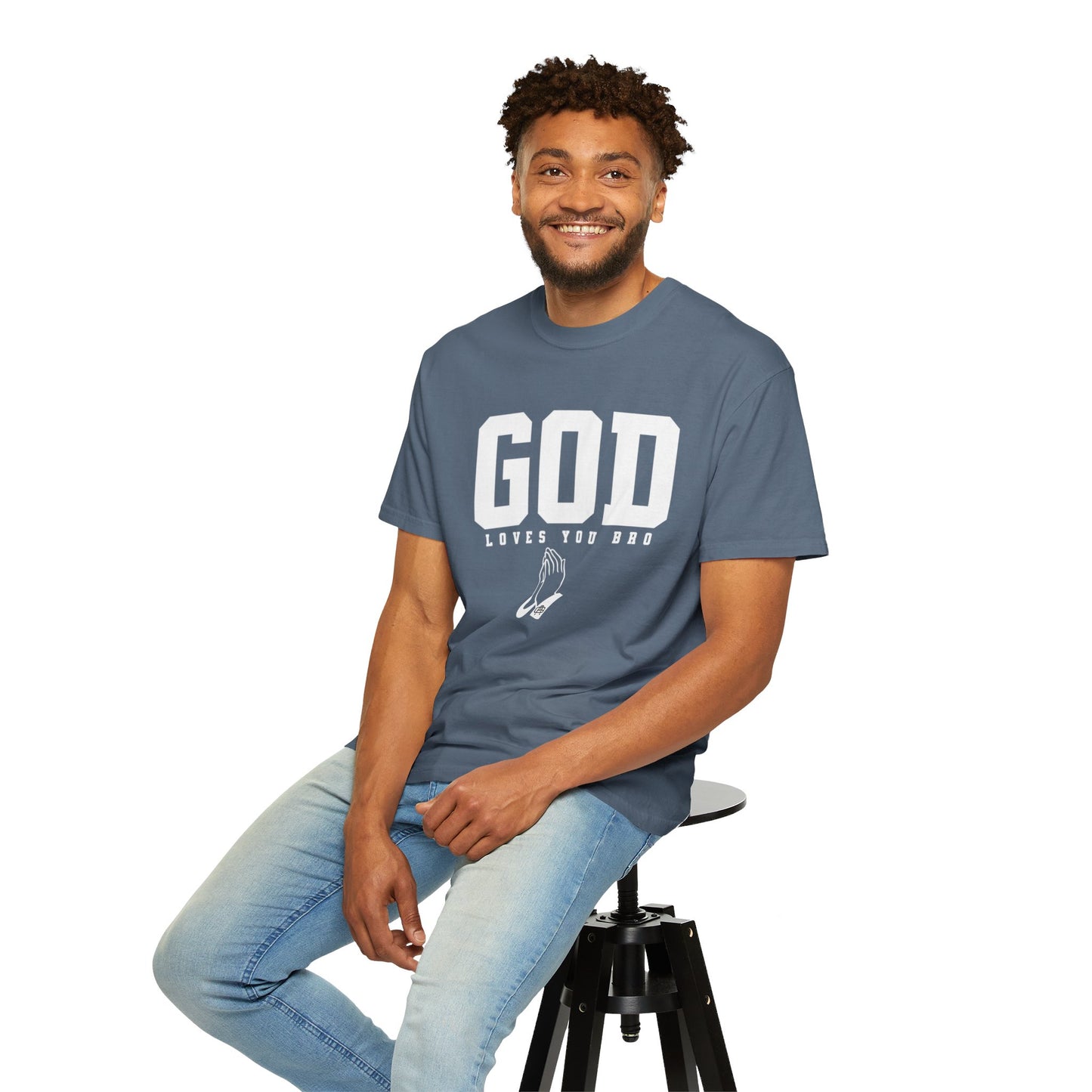 God Loves You Bro, Unisex Garment-Dyed T-shirt