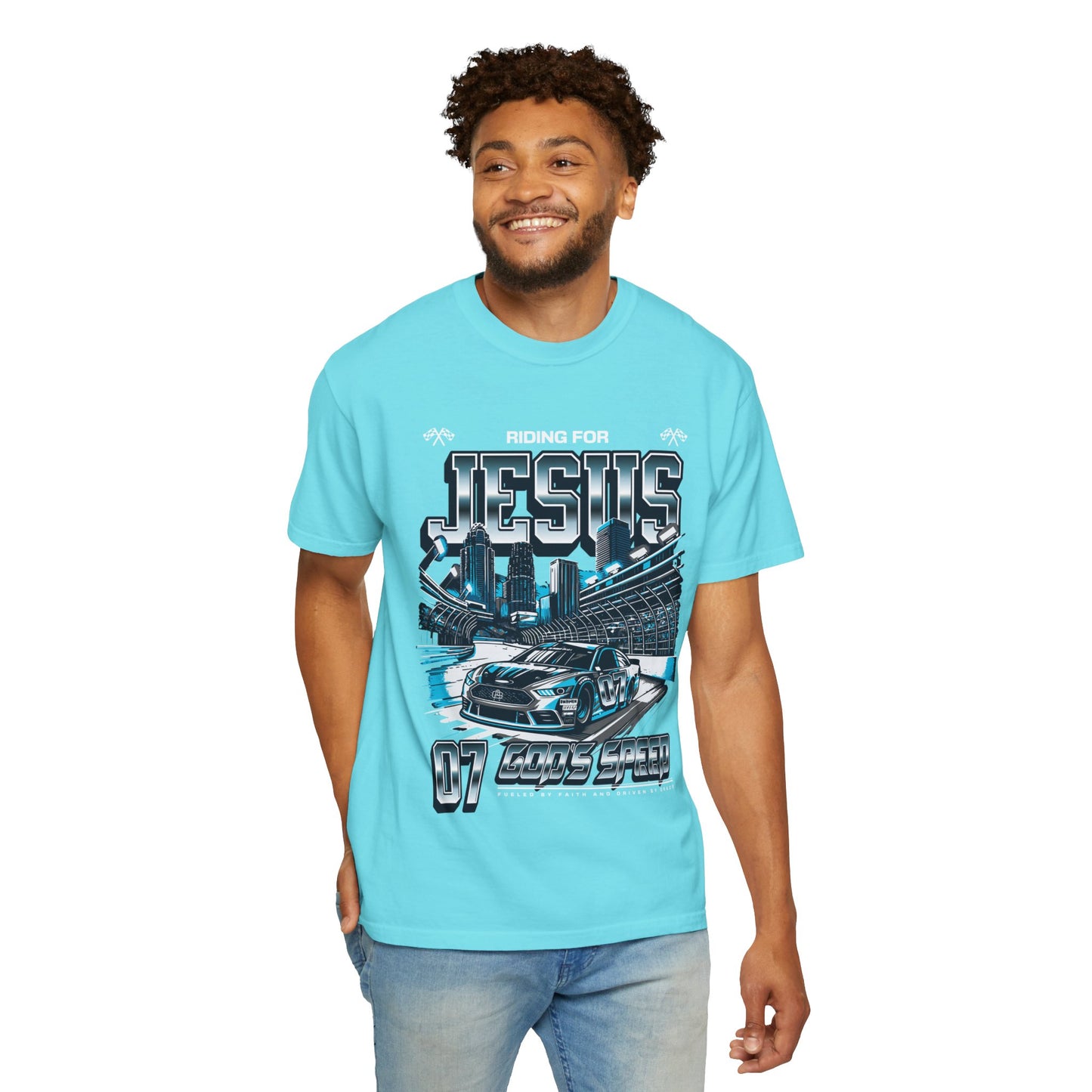 Riding for Jesus Unisex Garment-Dyed T-shirt