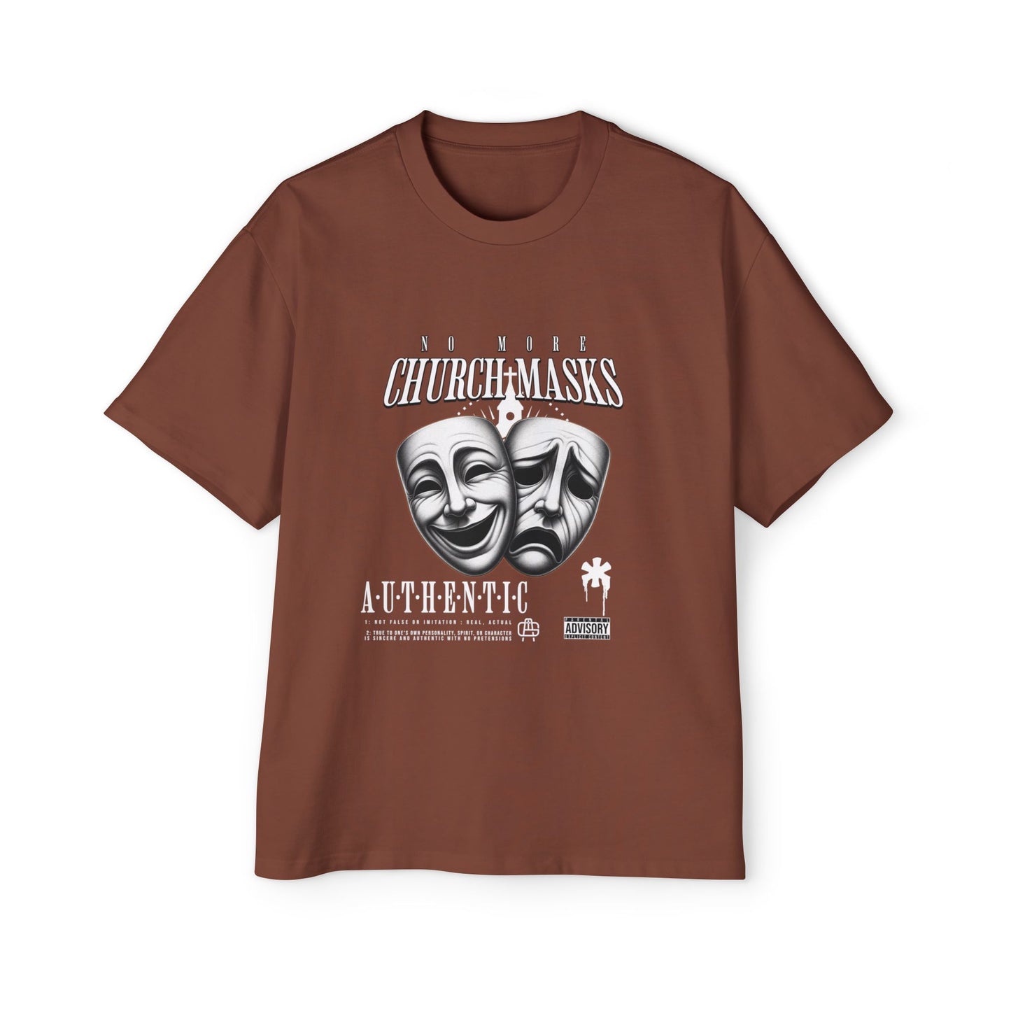 No More Church Masks Men's Heavy Oversized Tee