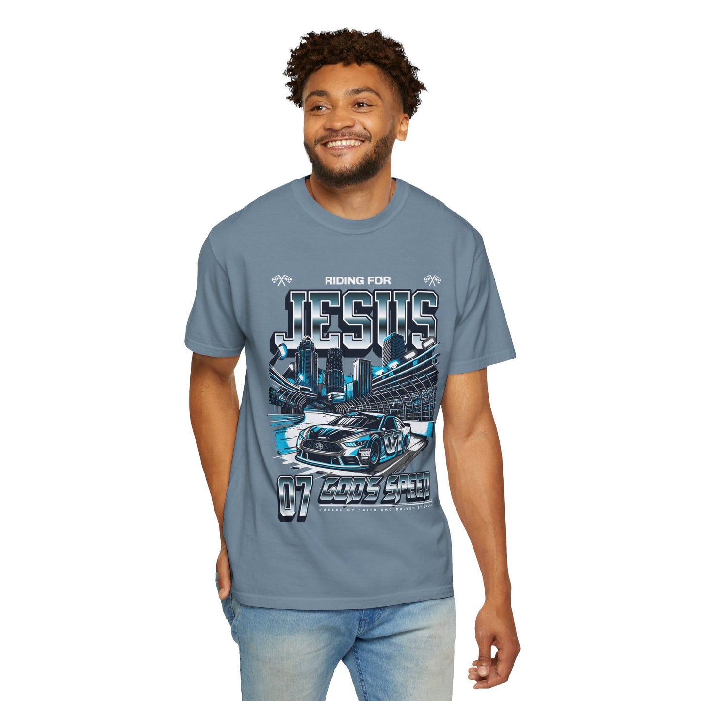 Riding for Jesus Unisex Garment-Dyed T-shirt