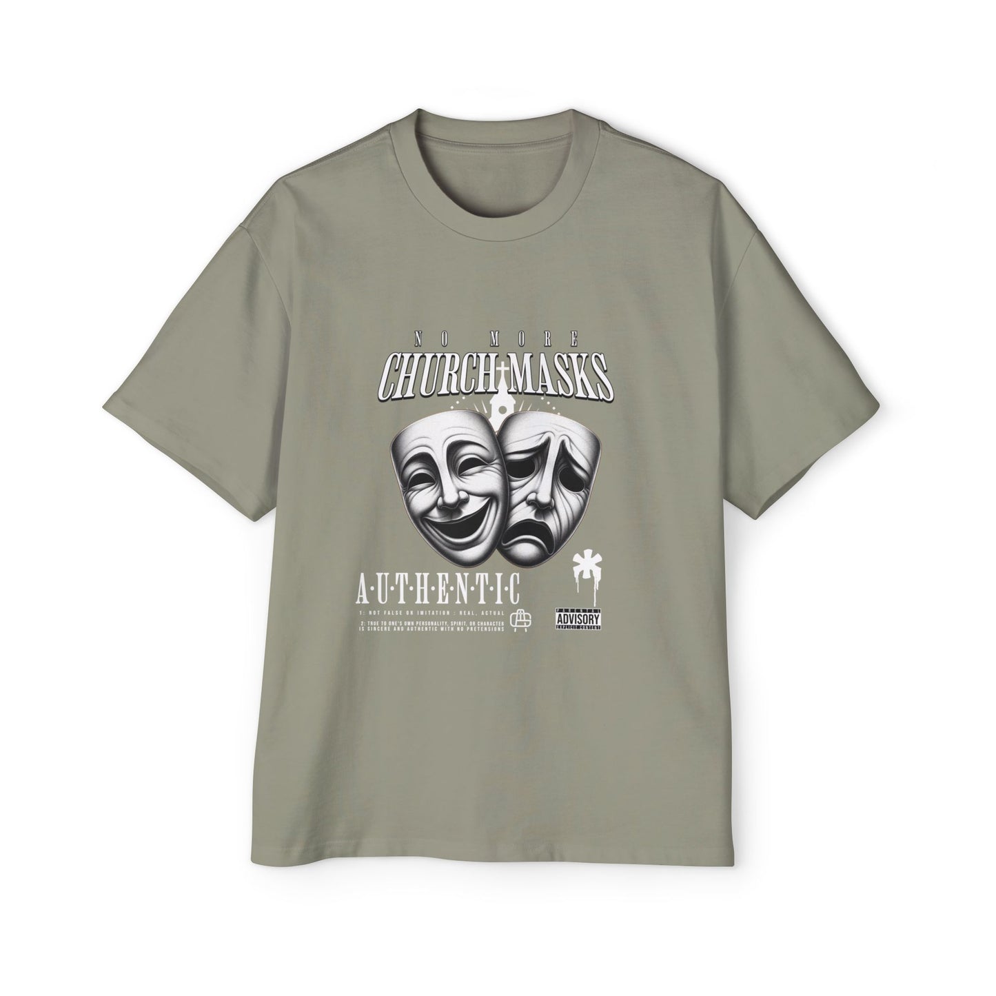 No More Church Masks Men's Heavy Oversized Tee