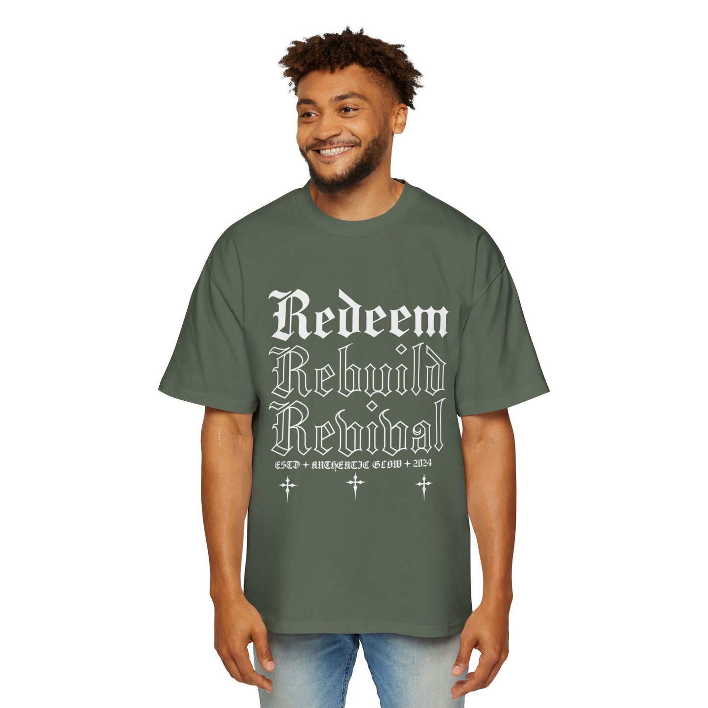 Redeem, Rebuild, Revival Men's Heavy Oversized Tee