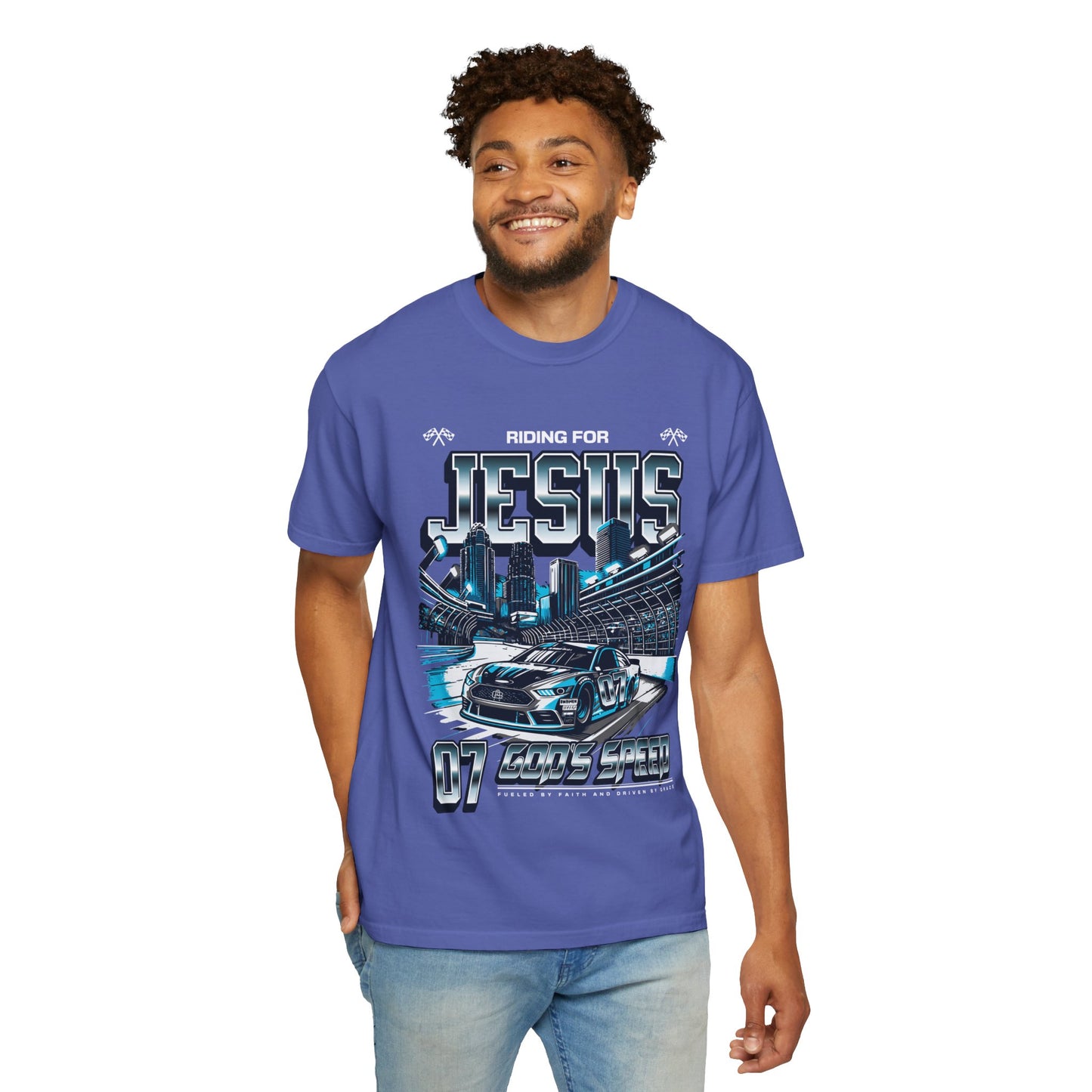 Riding for Jesus Unisex Garment-Dyed T-shirt