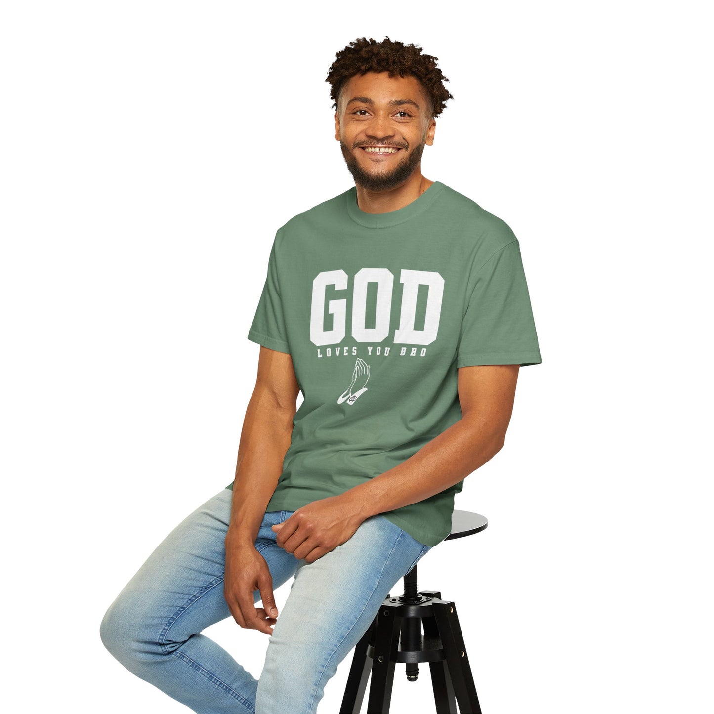 God Loves You Bro, Unisex Garment-Dyed T-shirt