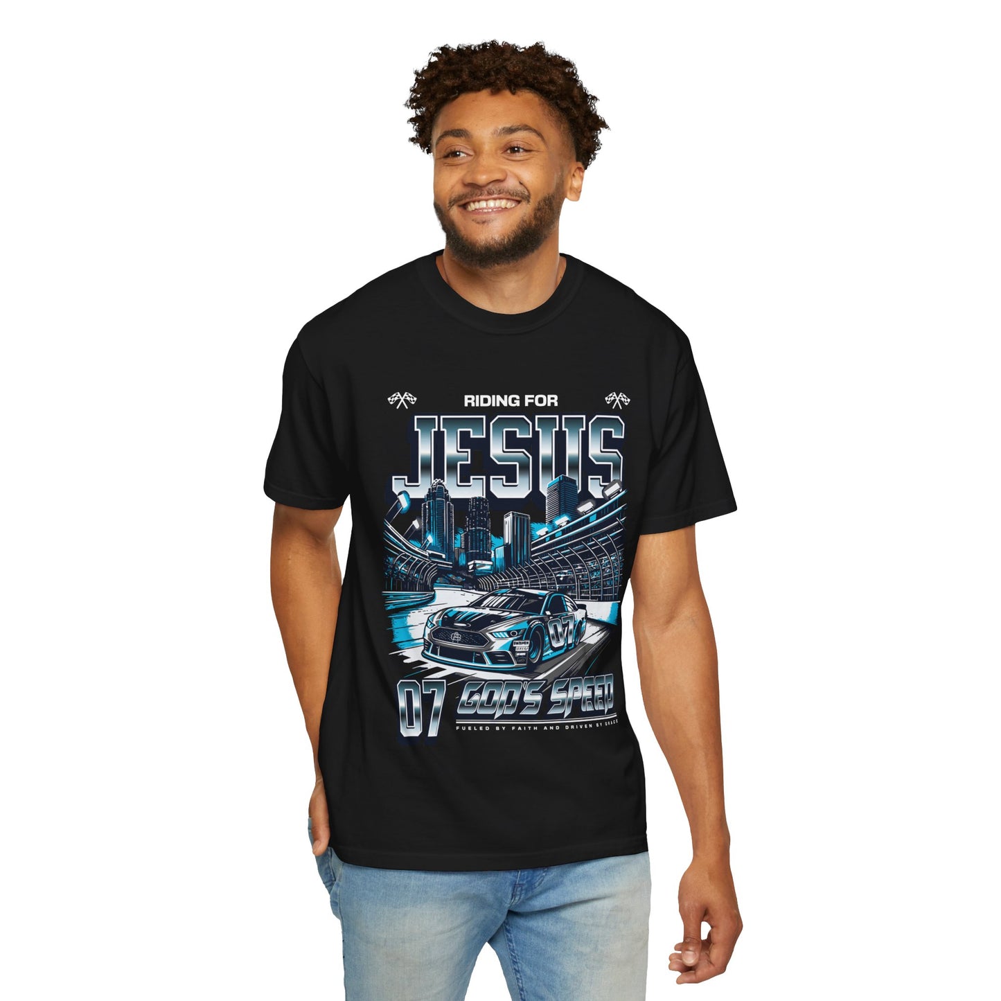 Riding for Jesus Unisex Garment-Dyed T-shirt