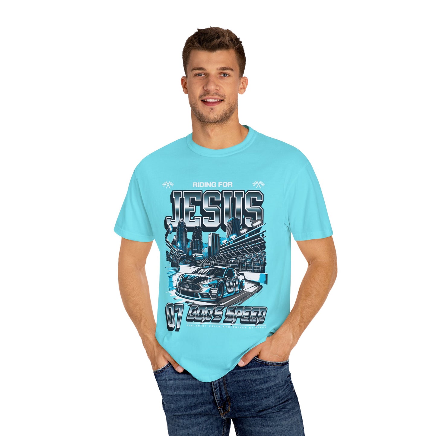 Riding for Jesus Unisex Garment-Dyed T-shirt