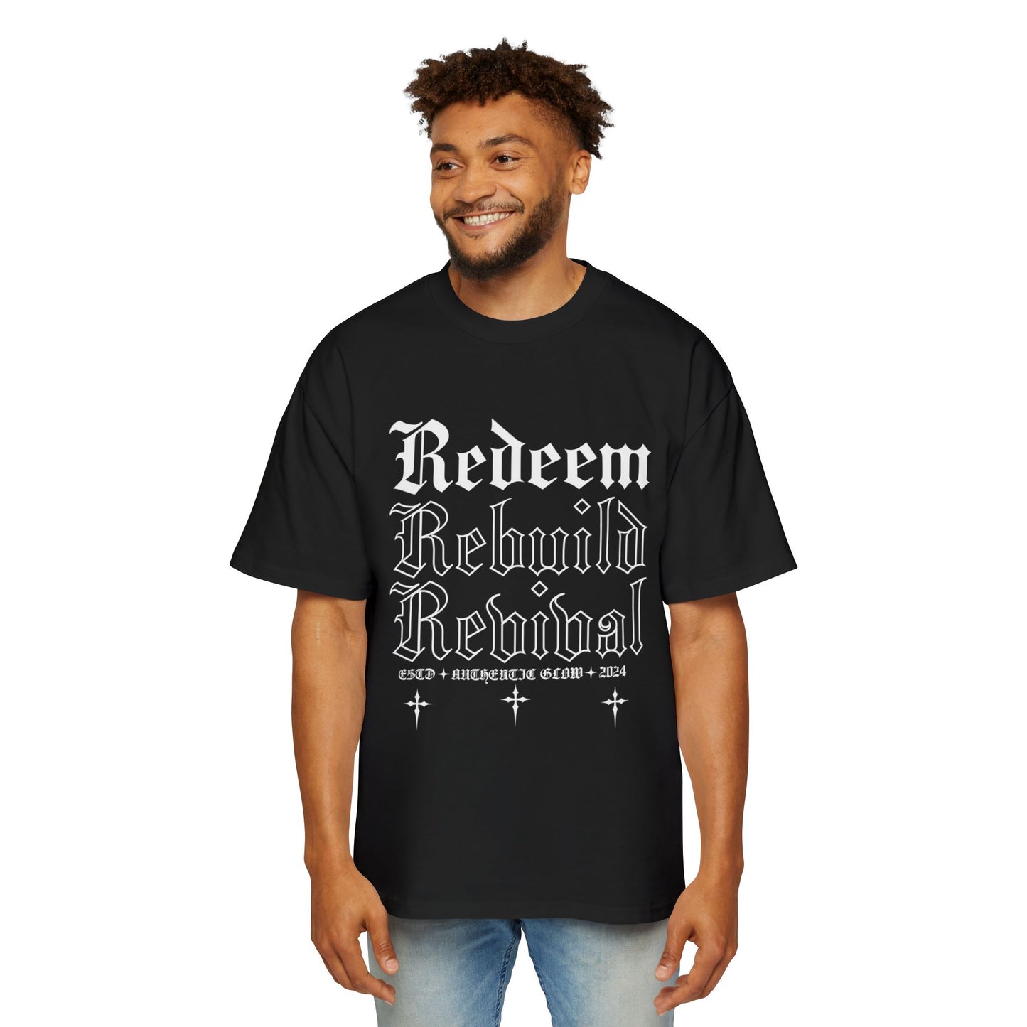 Redeem, Rebuild, Revival Men's Heavy Oversized Tee