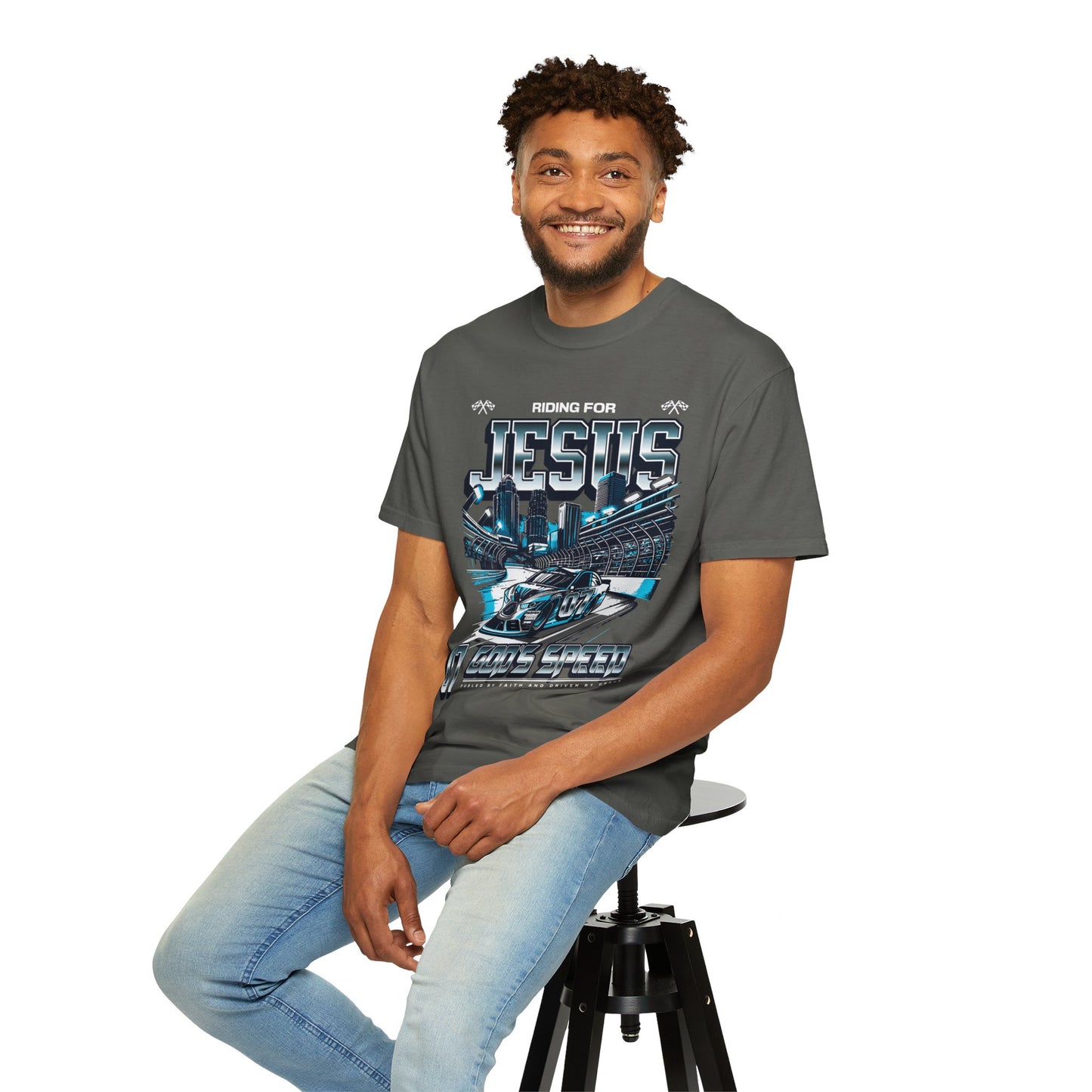 Riding for Jesus Unisex Garment-Dyed T-shirt