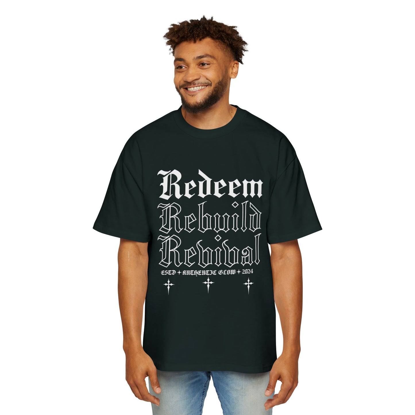 Redeem, Rebuild, Revival Men's Heavy Oversized Tee