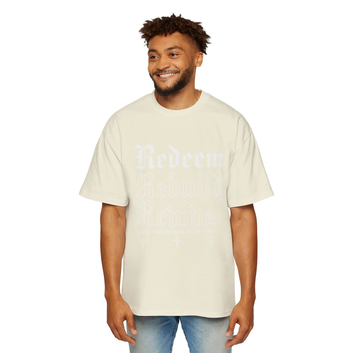 Redeem, Rebuild, Revival Men's Heavy Oversized Tee