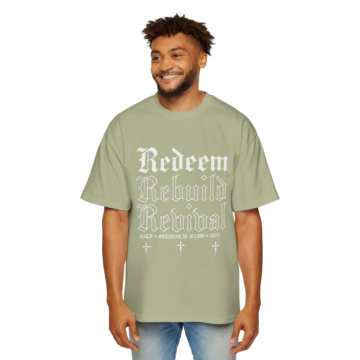 Redeem, Rebuild, Revival Men's Heavy Oversized Tee