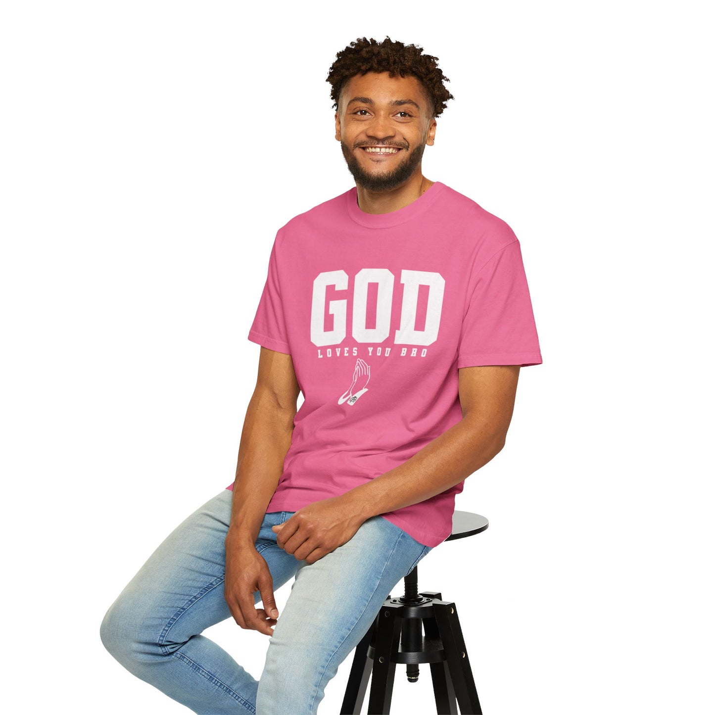 God Loves You Bro, Unisex Garment-Dyed T-shirt