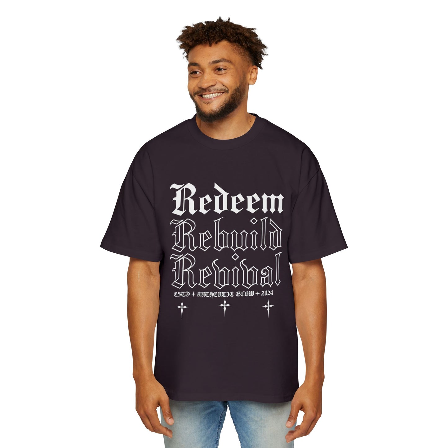 Redeem, Rebuild, Revival Men's Heavy Oversized Tee