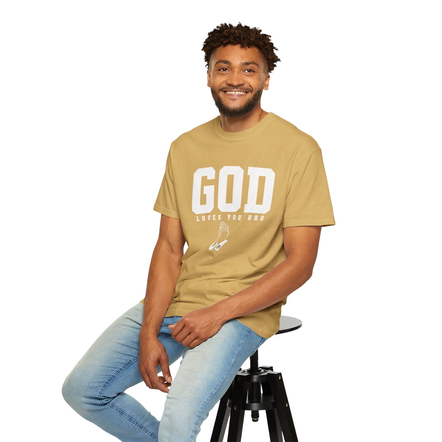 God Loves You Bro, Unisex Garment-Dyed T-shirt