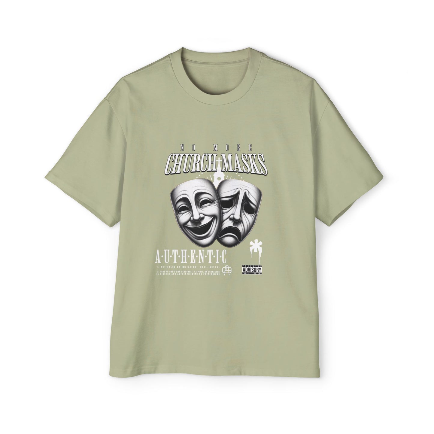 No More Church Masks Men's Heavy Oversized Tee