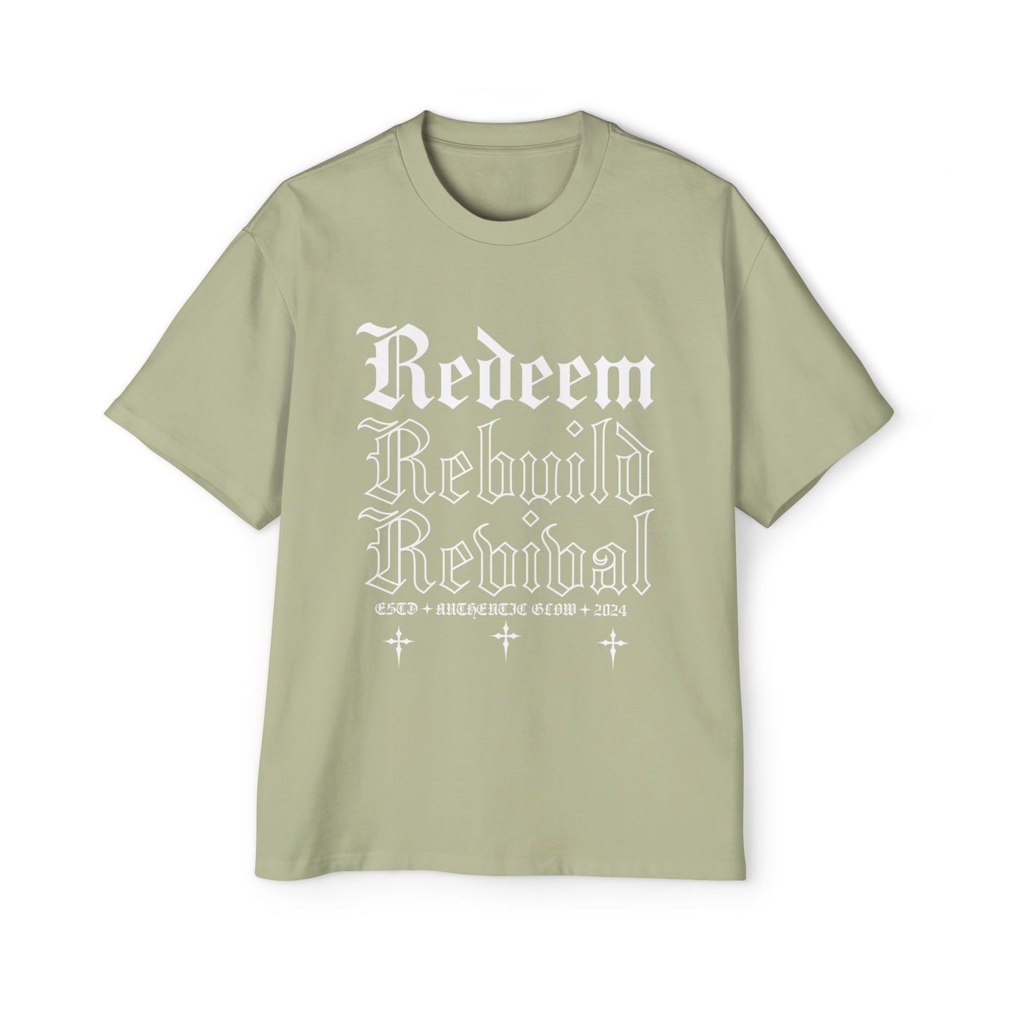 Redeem, Rebuild, Revival Men's Heavy Oversized Tee